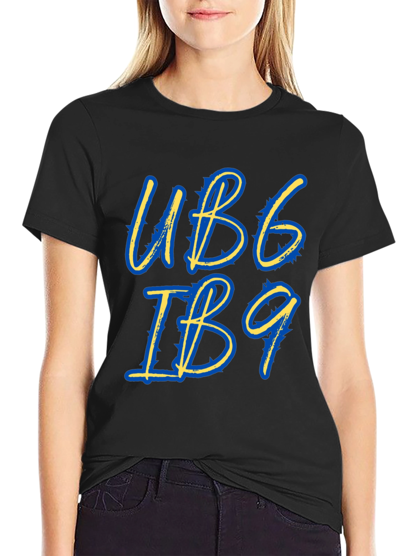 Stylish UB6 IB9 Graphic Tee - Black