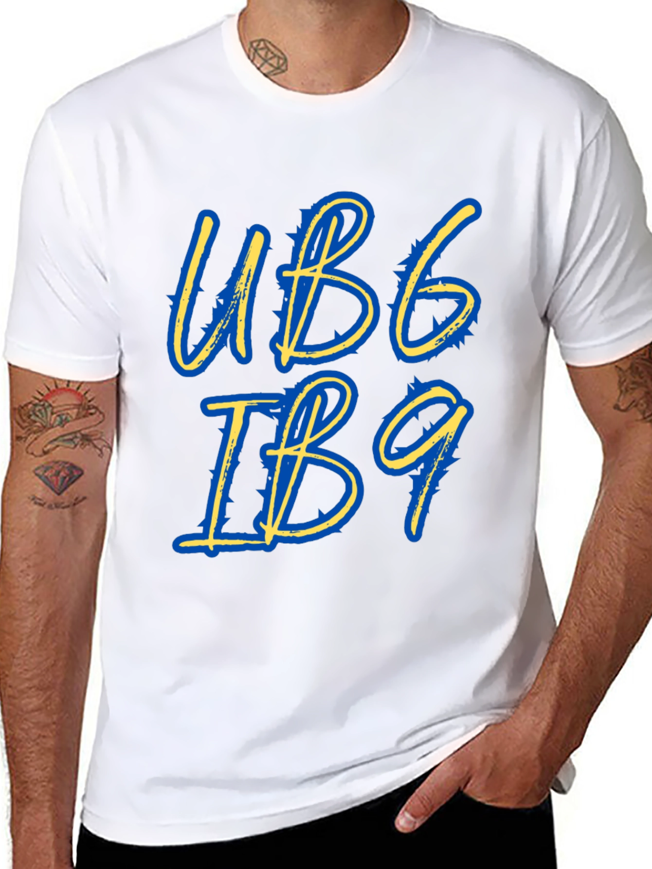 Stylish UB6 IB9 Graphic Tee - Black