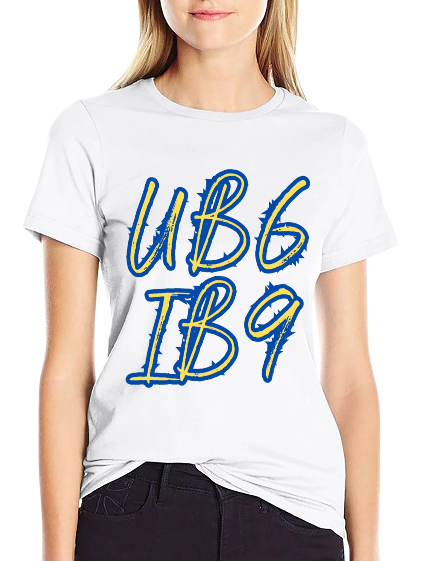 Stylish UB6 IB9 Graphic Tee - Black