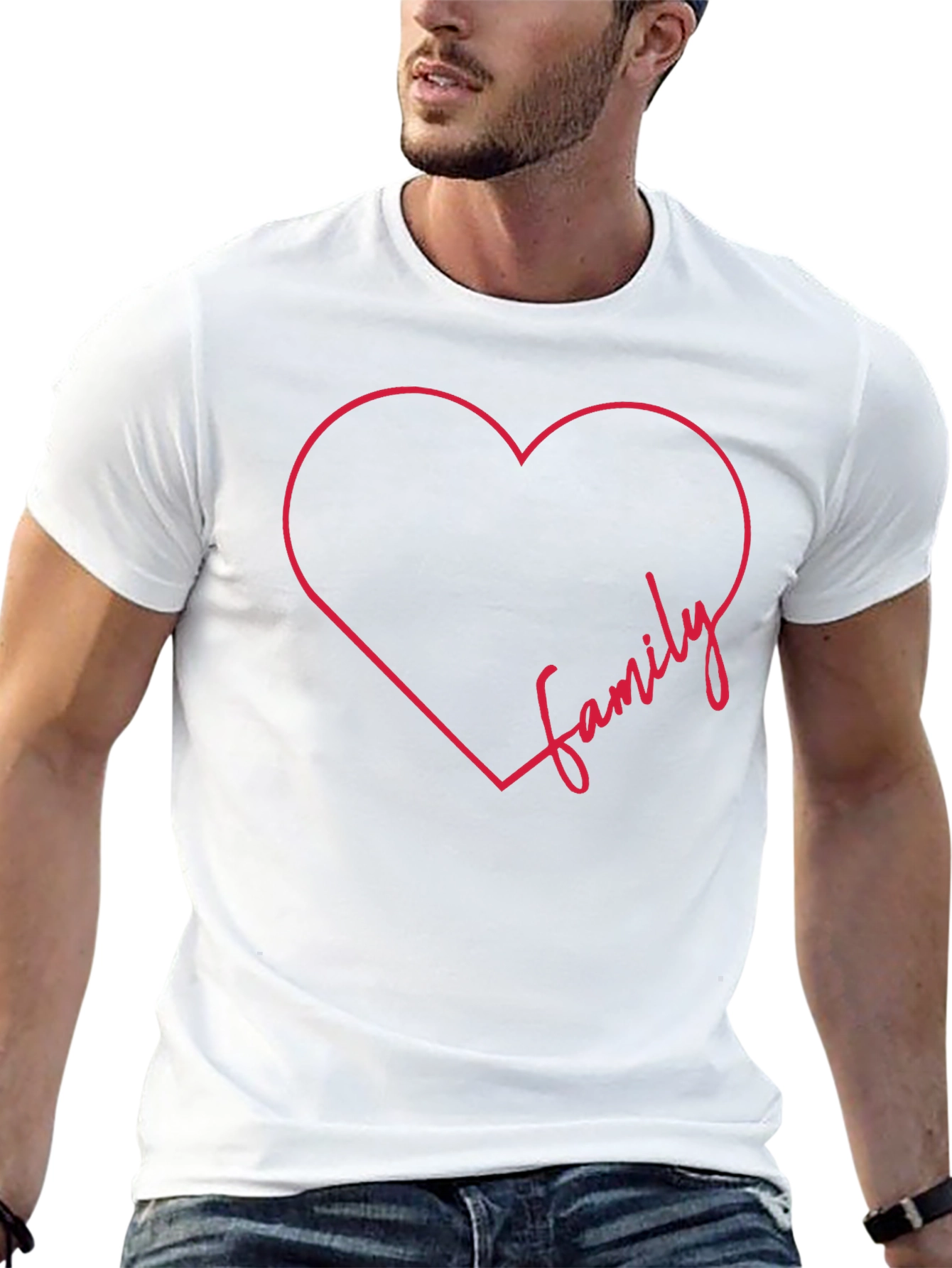 Family Heart Graphic Tee - Stylish Comfort