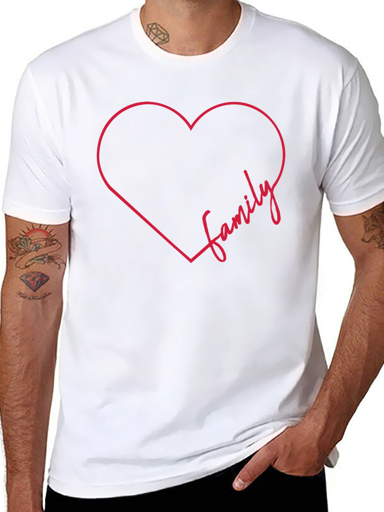 Family Heart Graphic Tee - Stylish Comfort