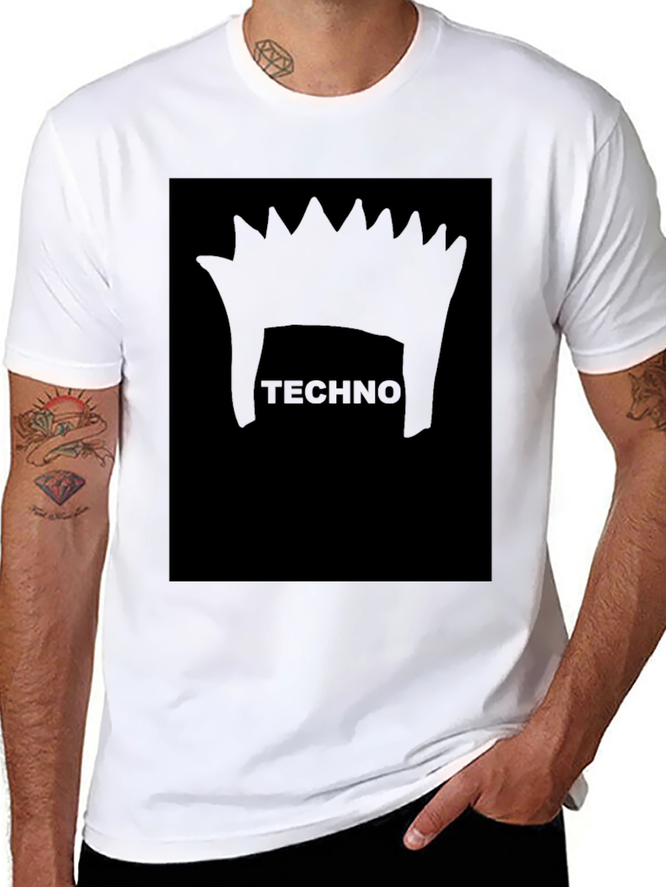 Techno Punk Graphic Black T-Shirt