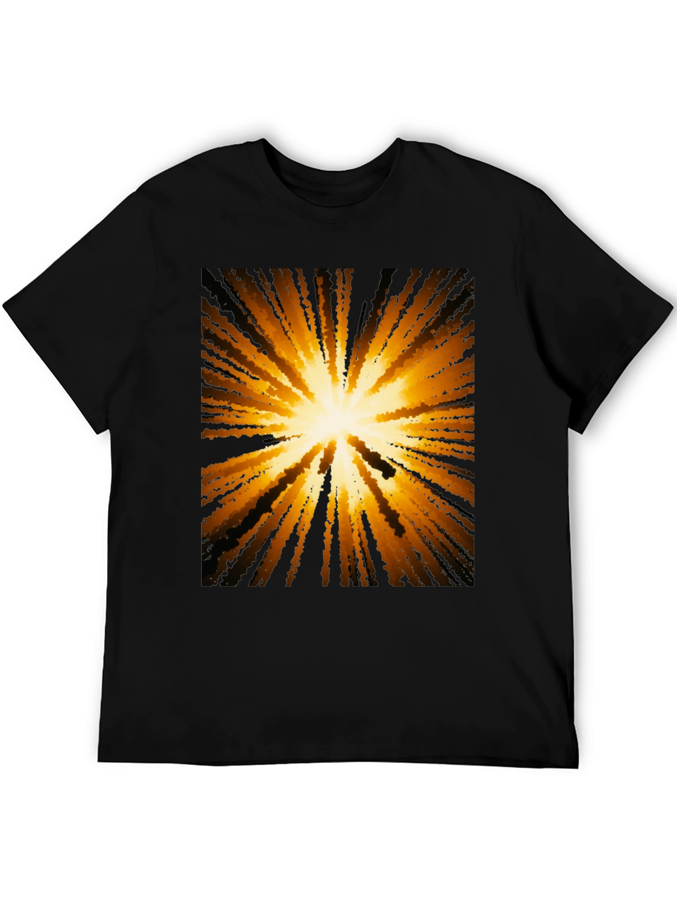 Abstract Burst Graphic Black T-Shirt