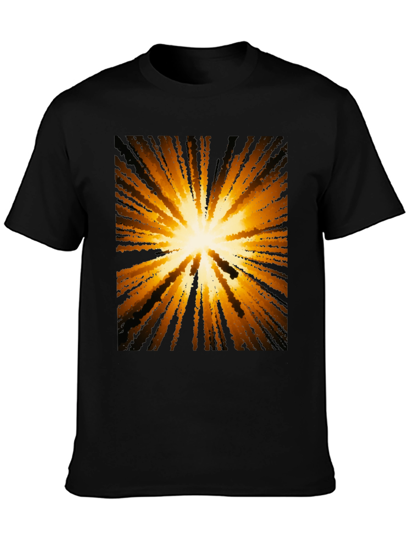 Abstract Burst Graphic Black T-Shirt