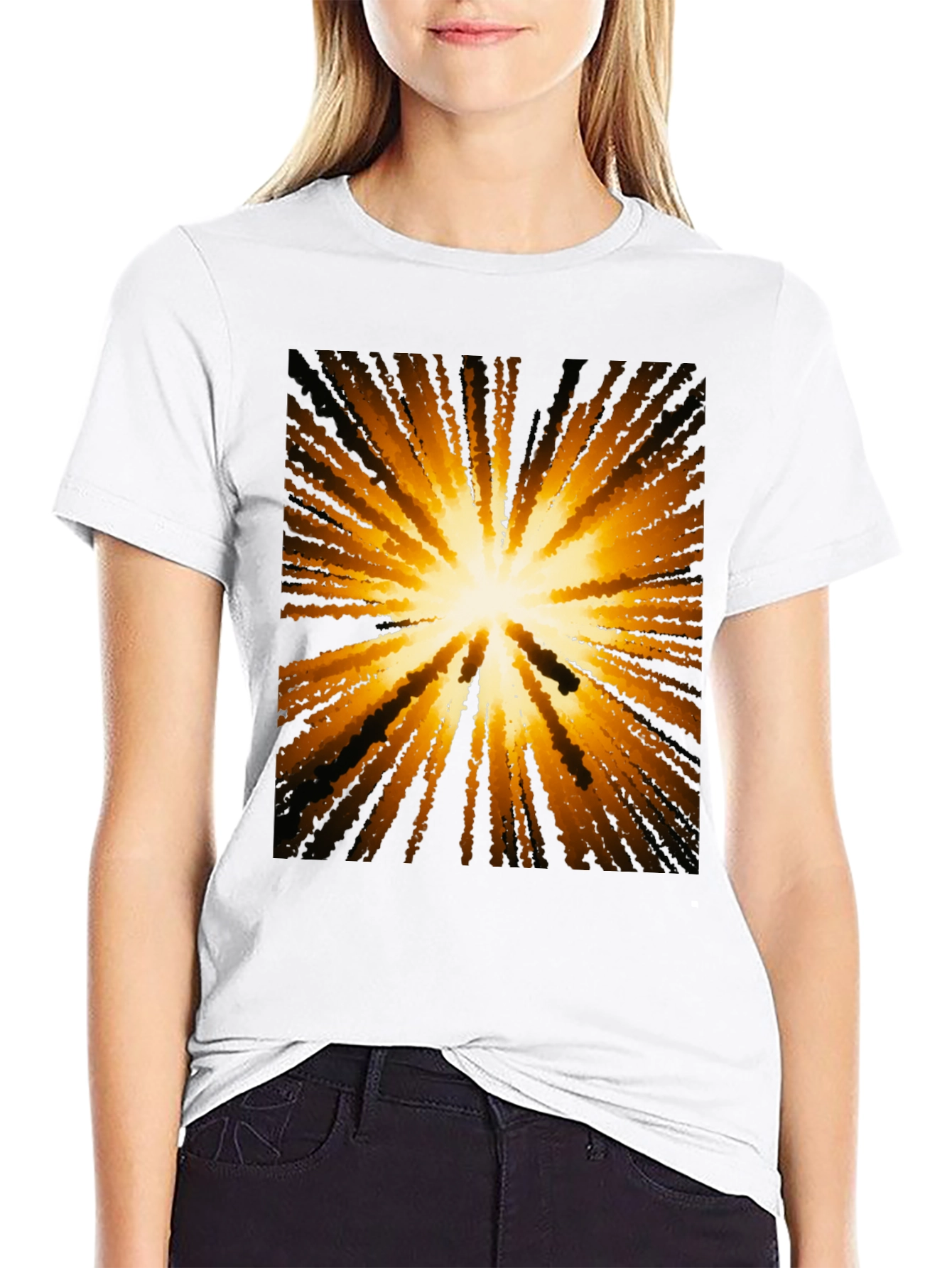 Abstract Burst Graphic Black T-Shirt
