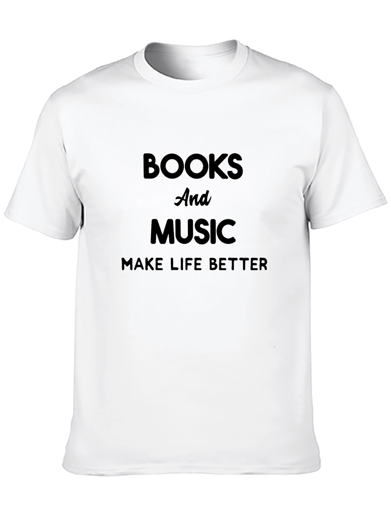 Books & Music Make Life Better Graphic Tee