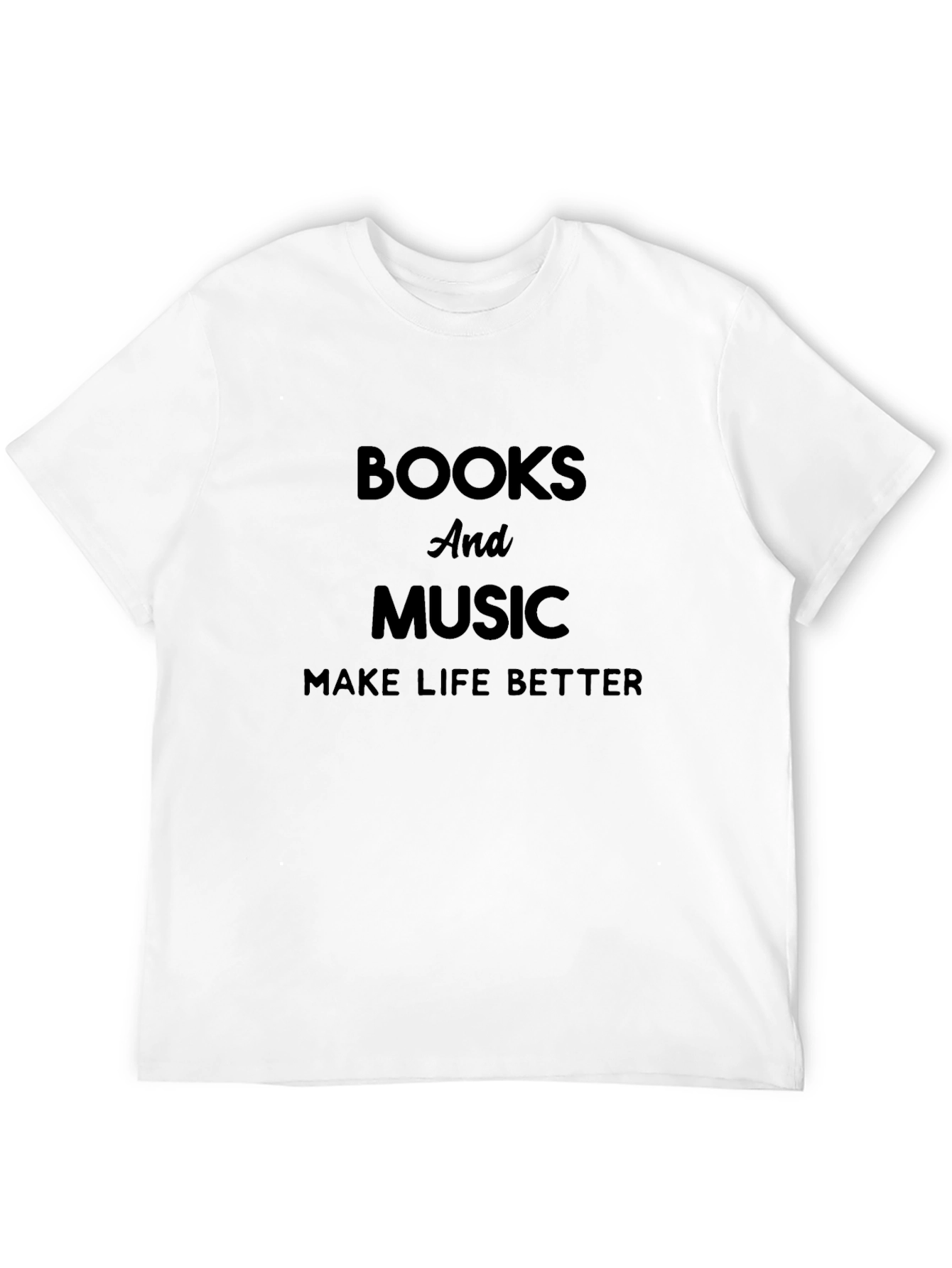 Books & Music Make Life Better Graphic Tee