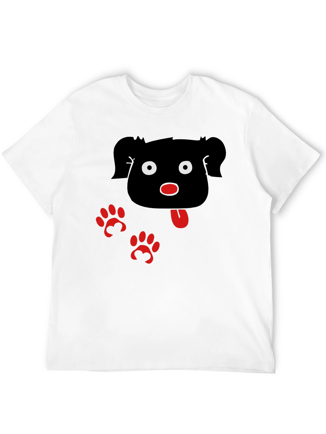 Cartoon Dog Graphic Black T-Shirt