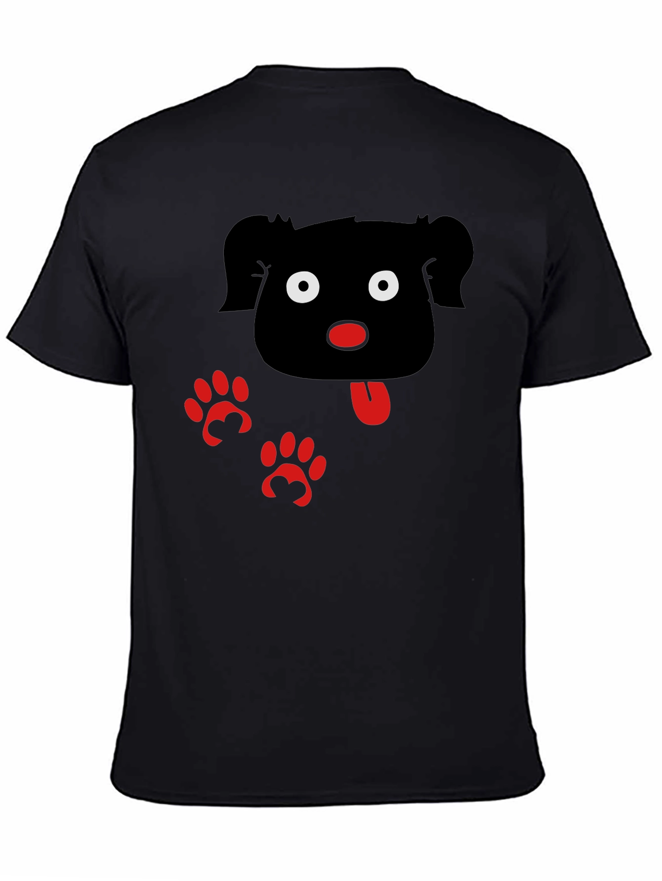 Cartoon Dog Graphic Black T-Shirt