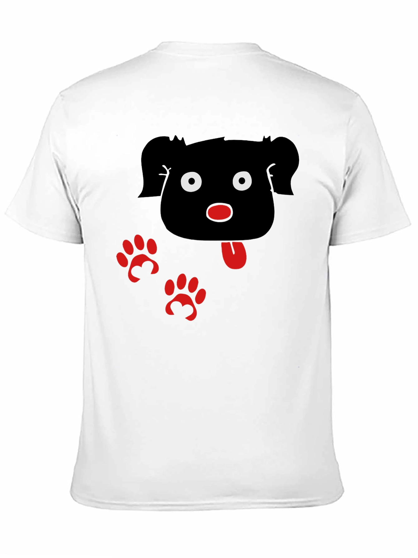 Cartoon Dog Graphic Black T-Shirt