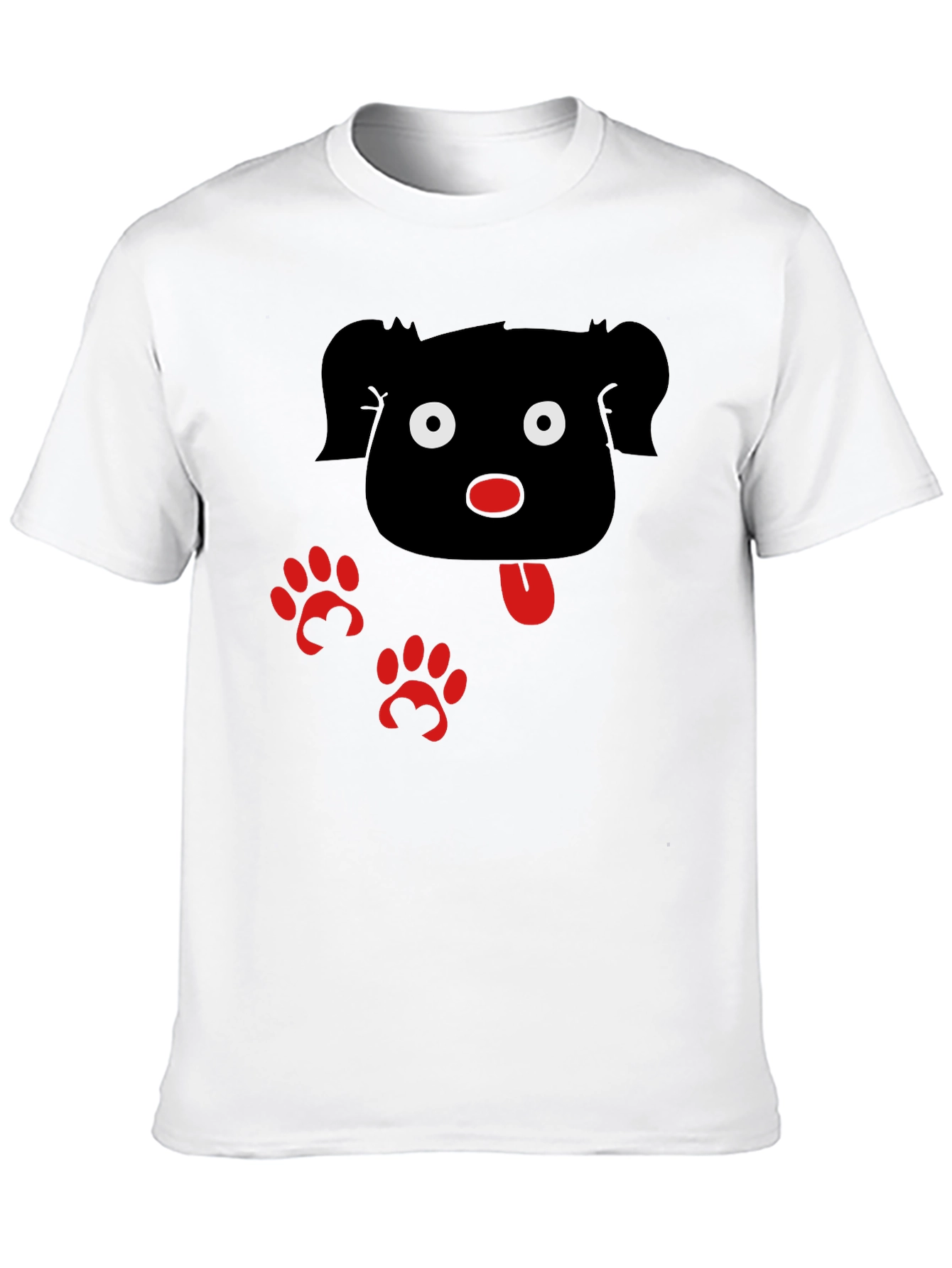 Cartoon Dog Graphic Black T-Shirt