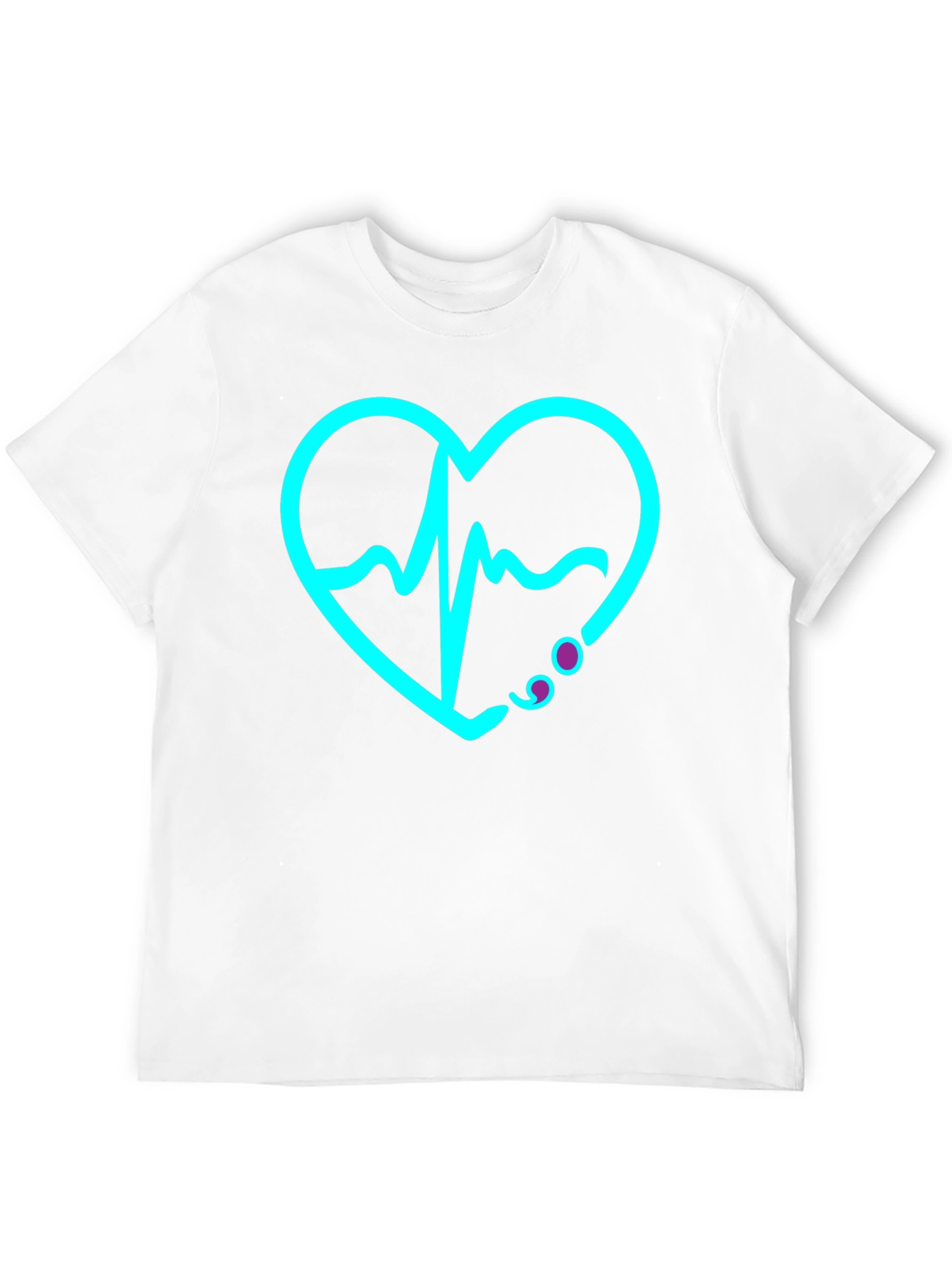 Heartbeat Heartline Graphic Black Tee Shirt