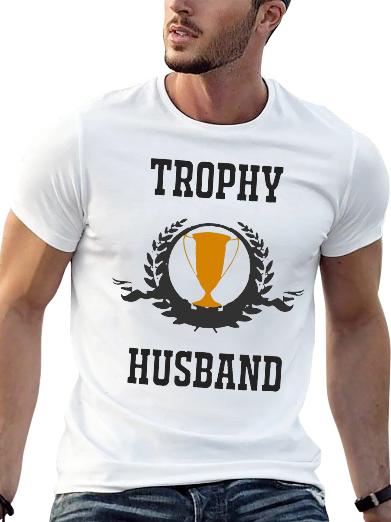 Trophy Husband Black Graphic T-Shirt