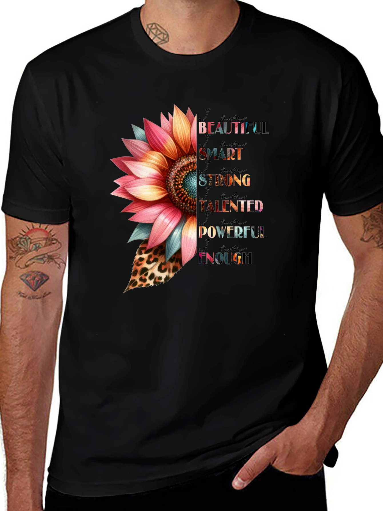 I am Beautiful Sunflower Graphic T-Shirt
