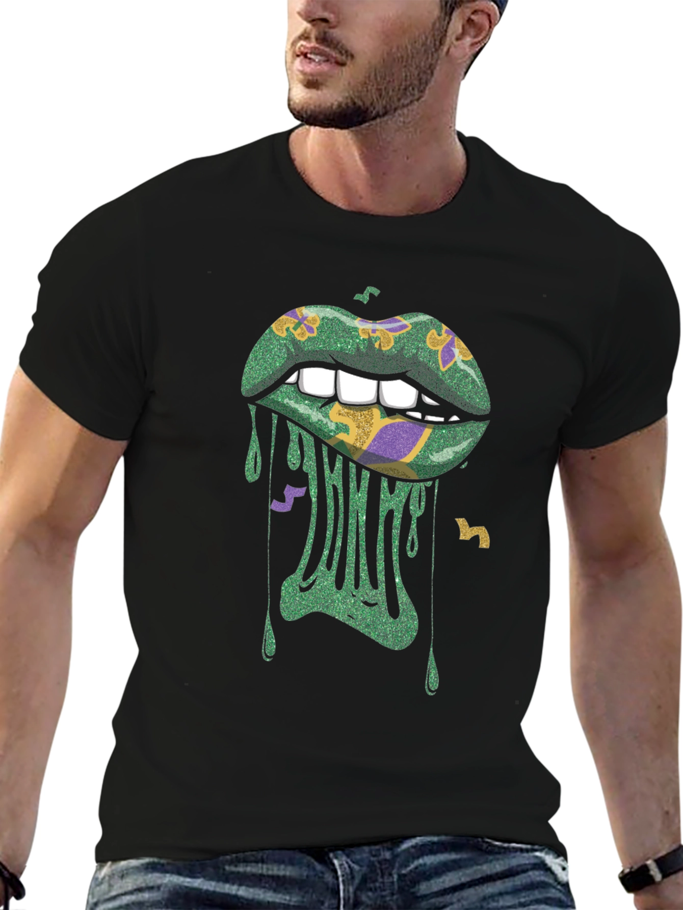 Mardi Gras Lips Graphic Tee