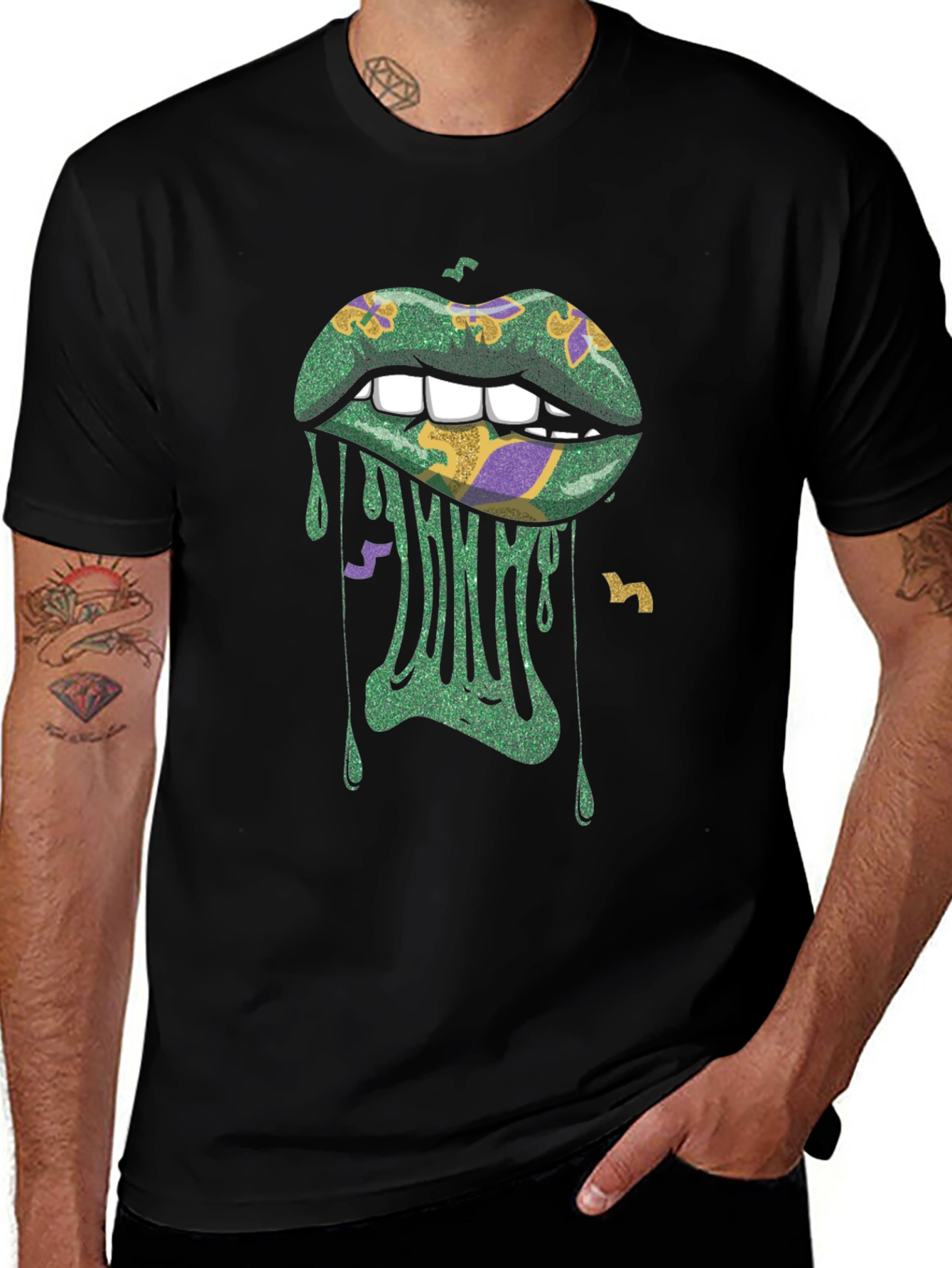 Mardi Gras Lips Graphic Tee