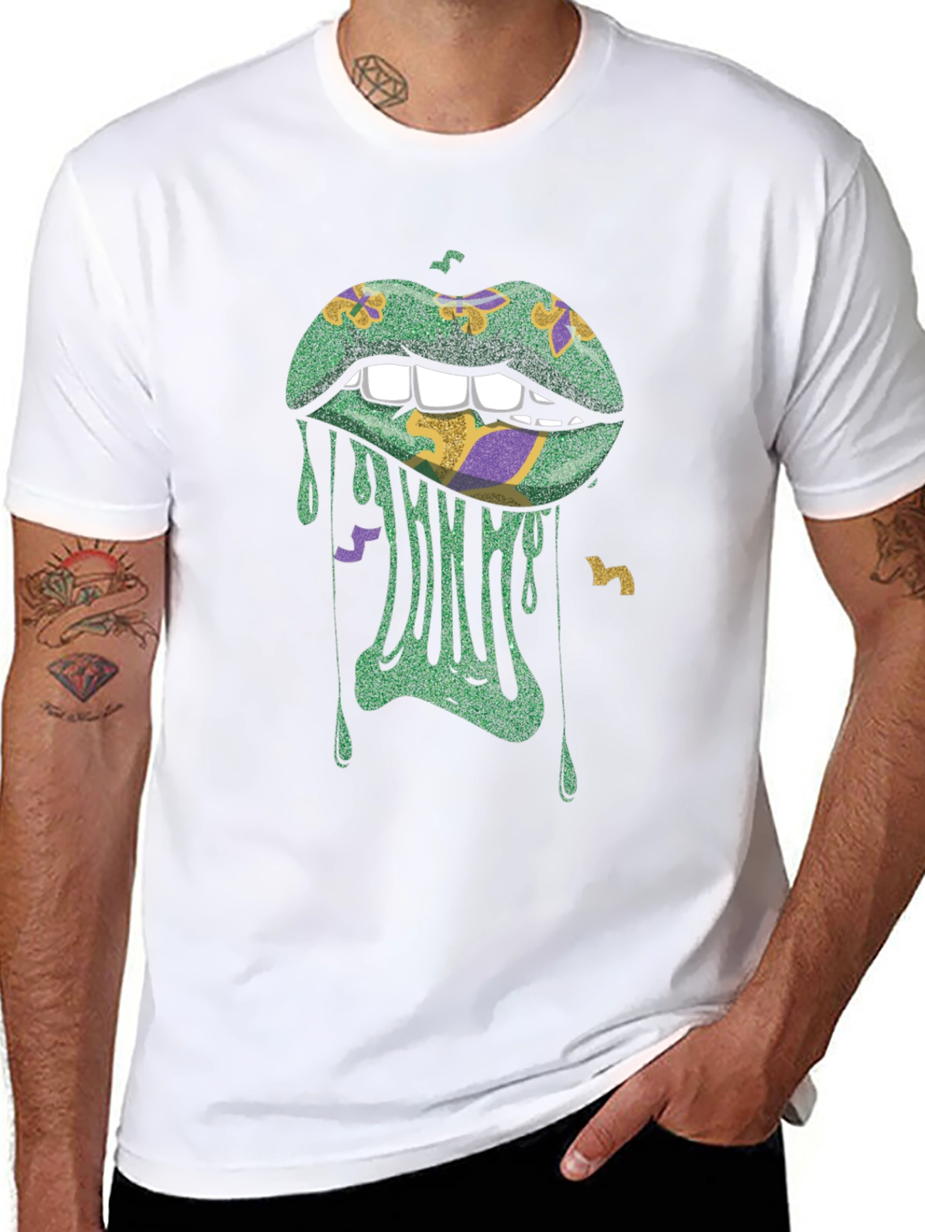 Mardi Gras Lips Graphic Tee