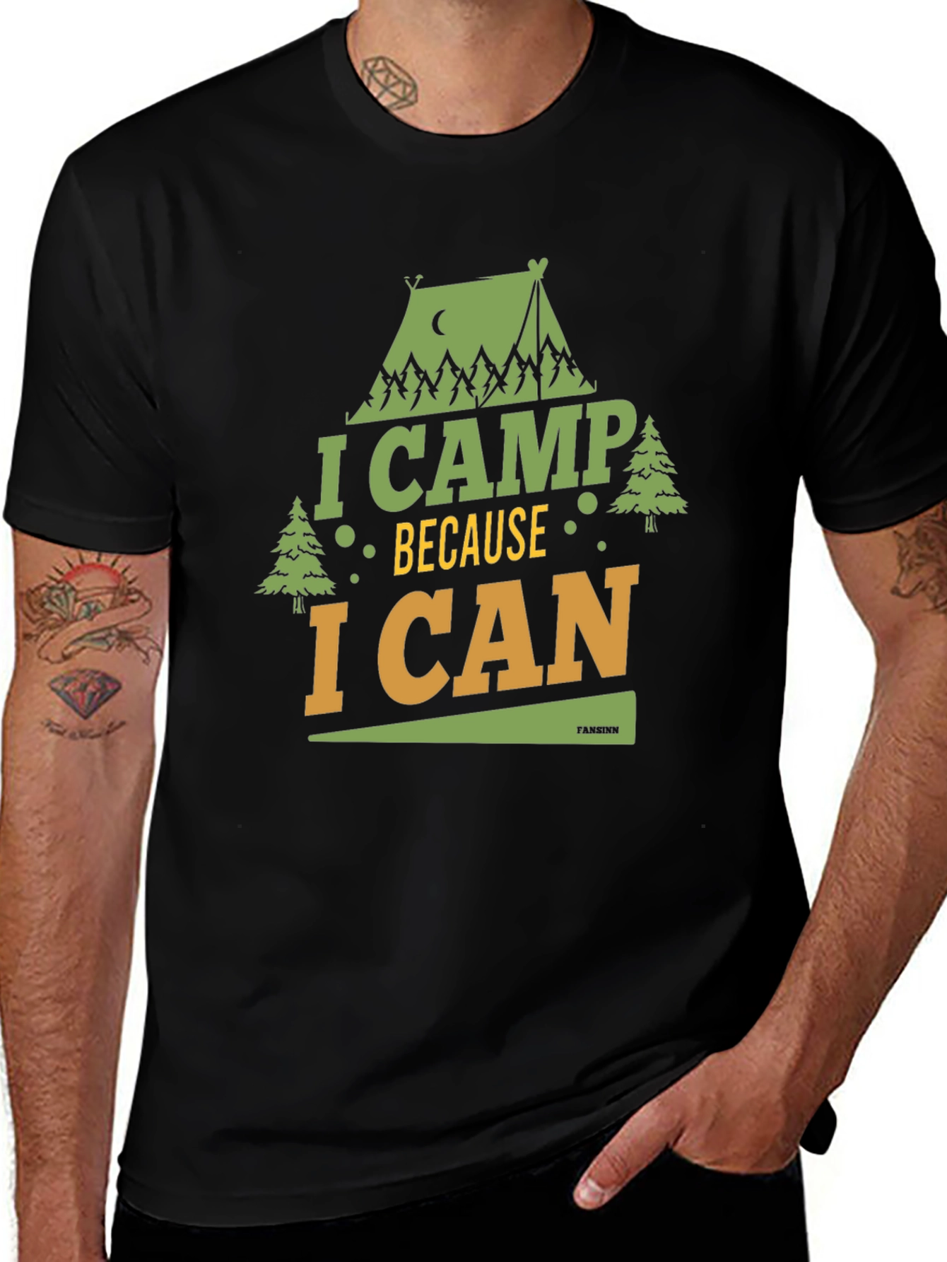 I Camp Because I Can Graphic Tee - Black