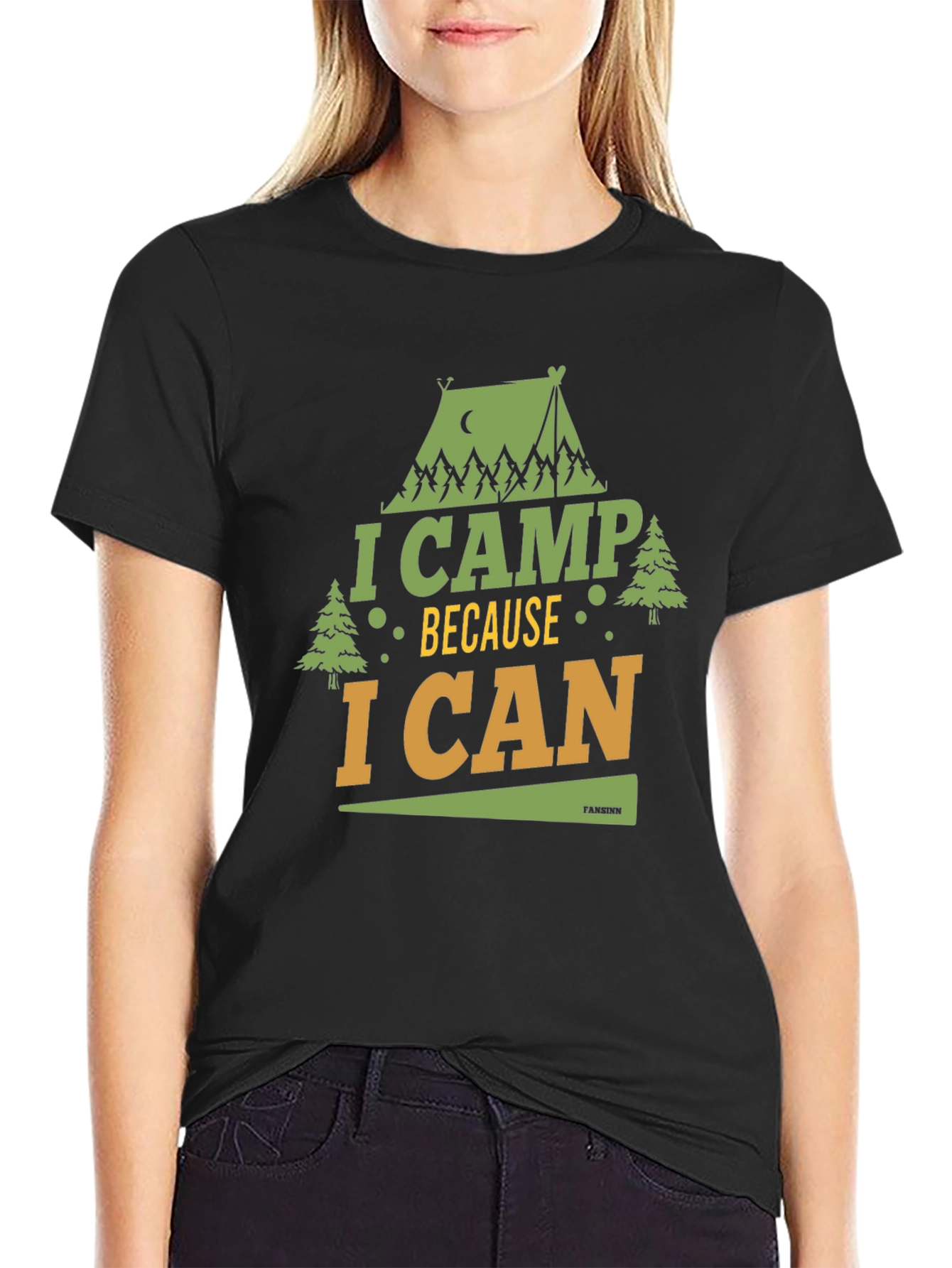 I Camp Because I Can Graphic Tee - Black