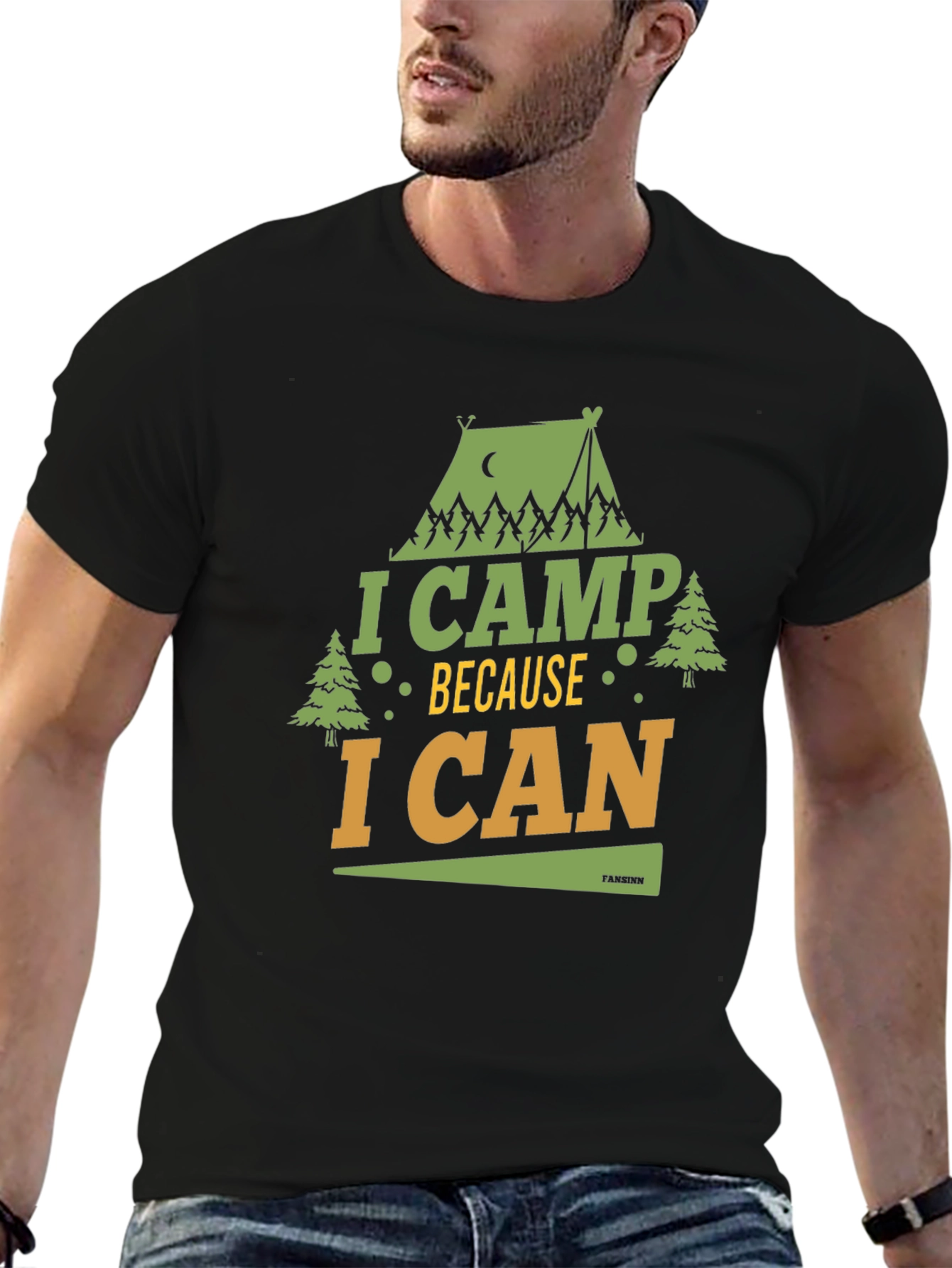 I Camp Because I Can Graphic Tee - Black