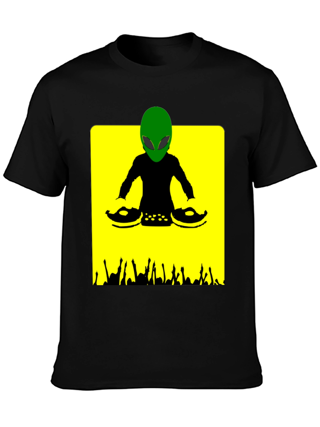 Alien DJ Graphic T-Shirt - Black