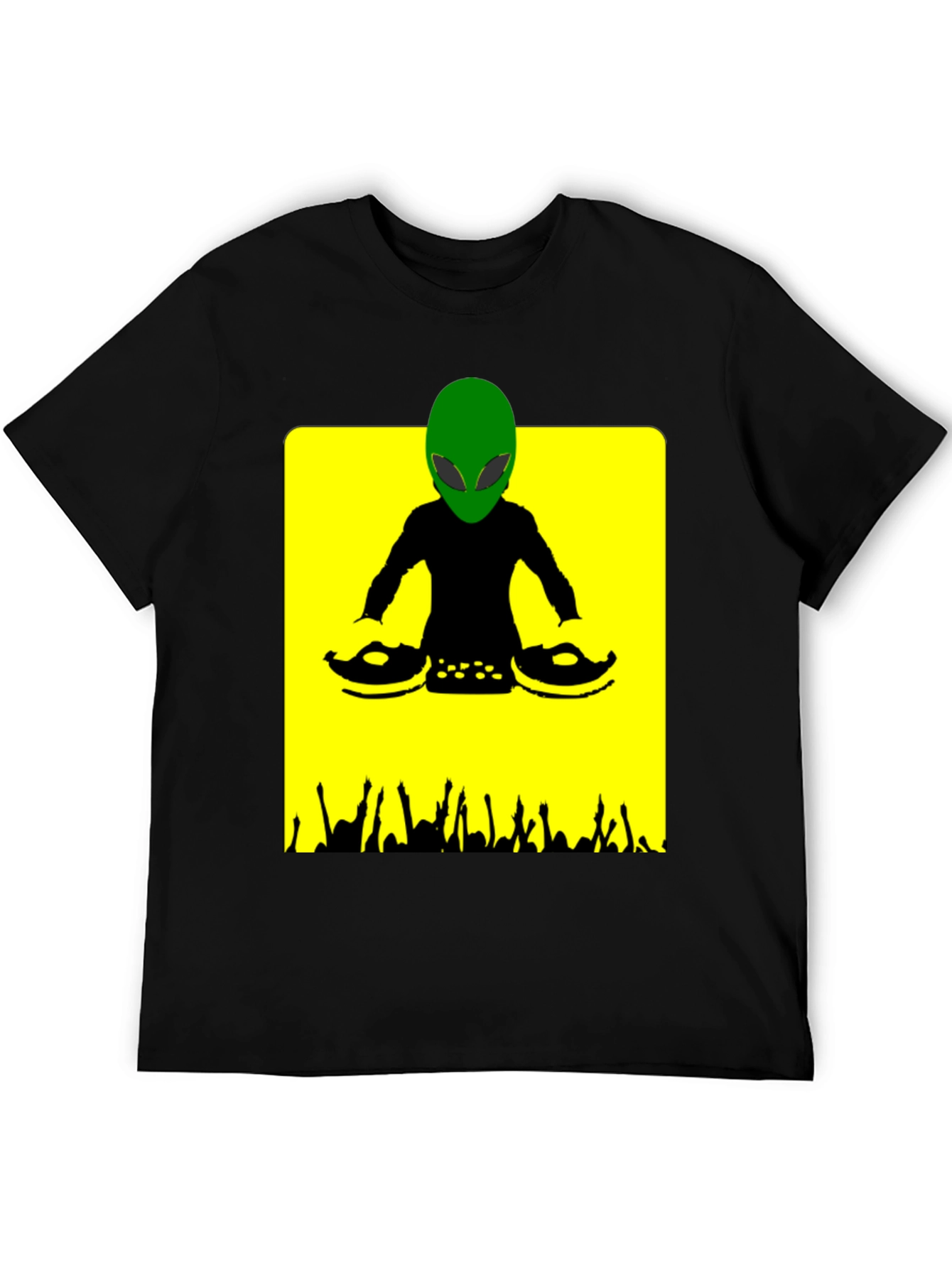 Alien DJ Graphic T-Shirt - Black