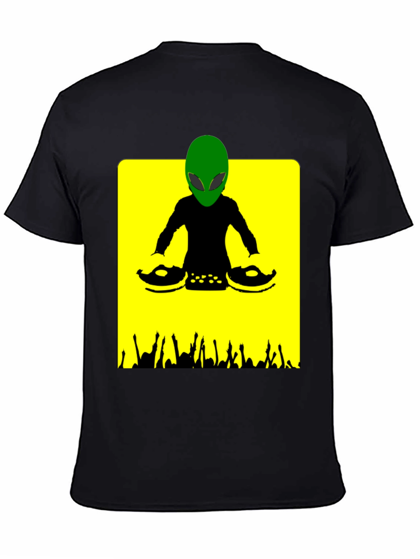 Alien DJ Graphic T-Shirt - Black