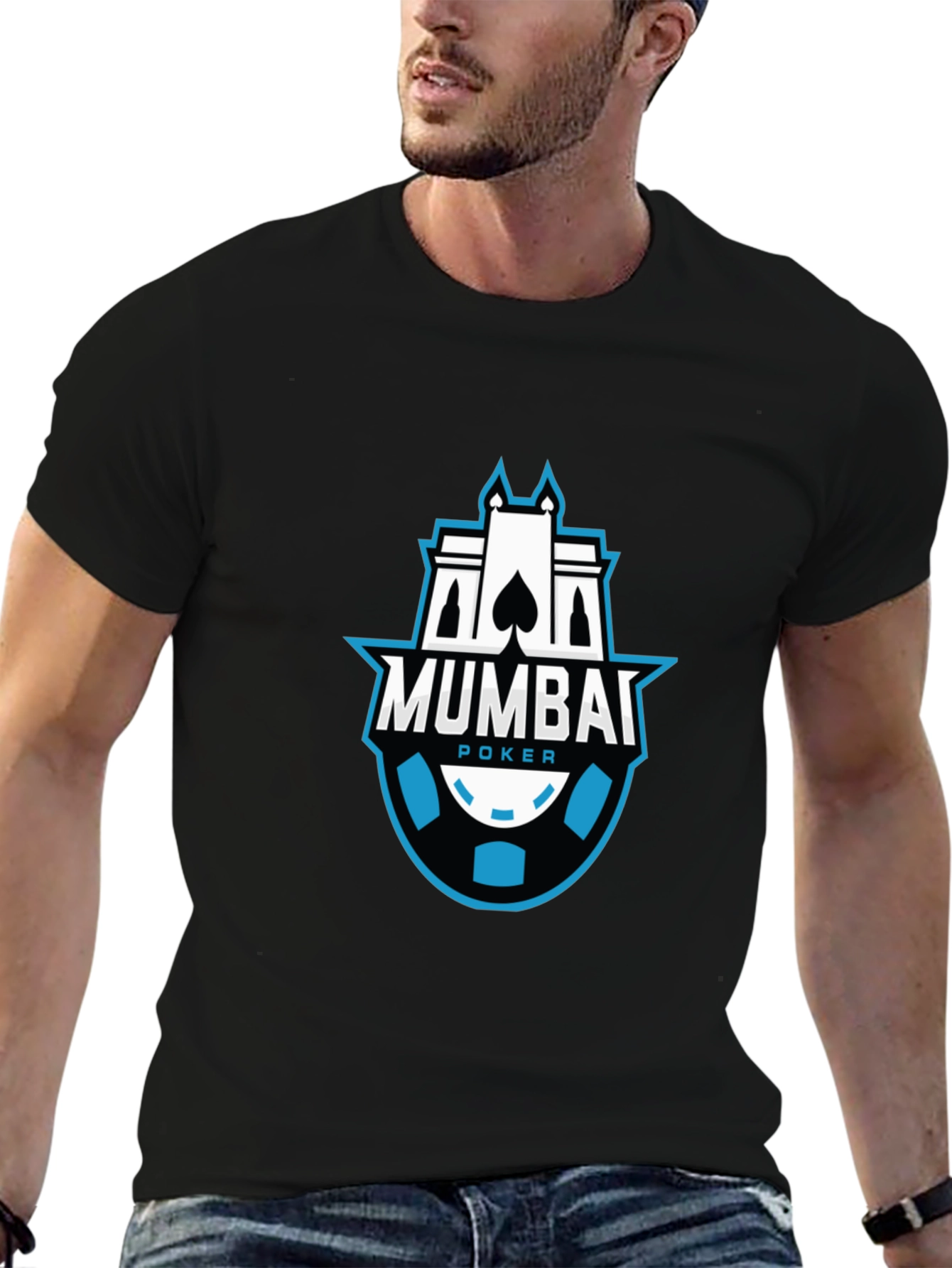Mumbai Poker Black Graphic T-Shirt