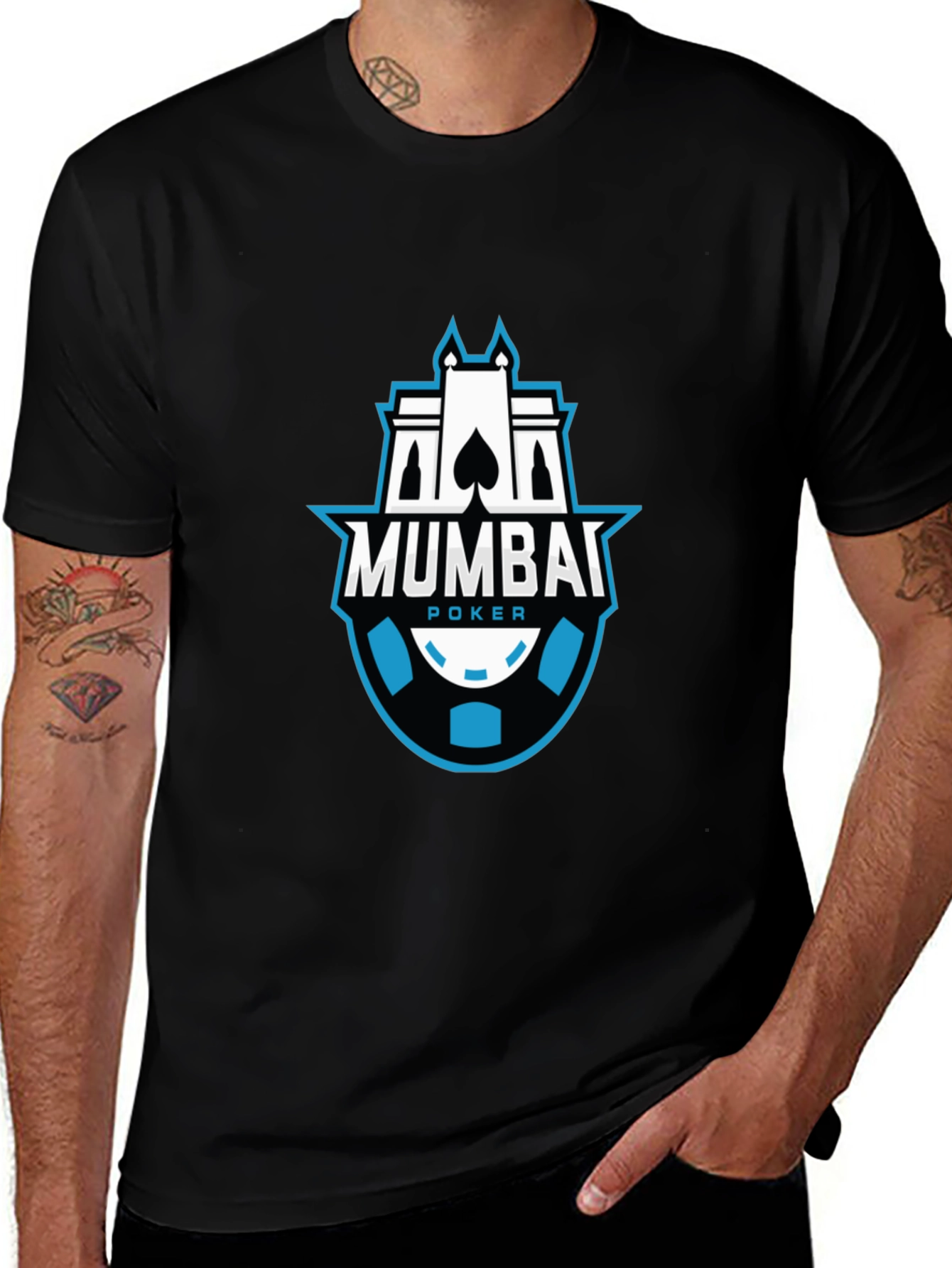 Mumbai Poker Black Graphic T-Shirt