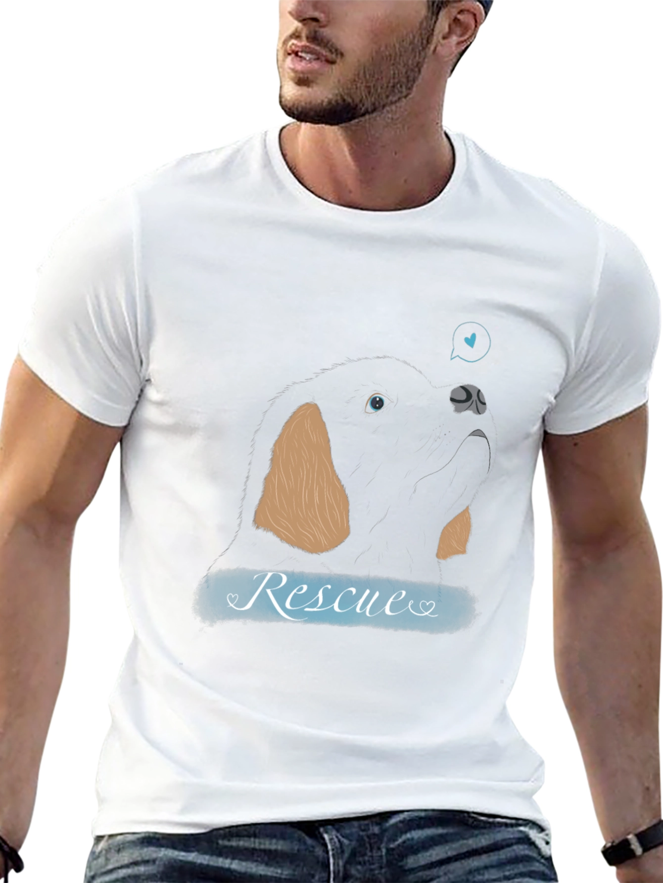 Rescue Dog Graphic Tee - Support Animal Adoption