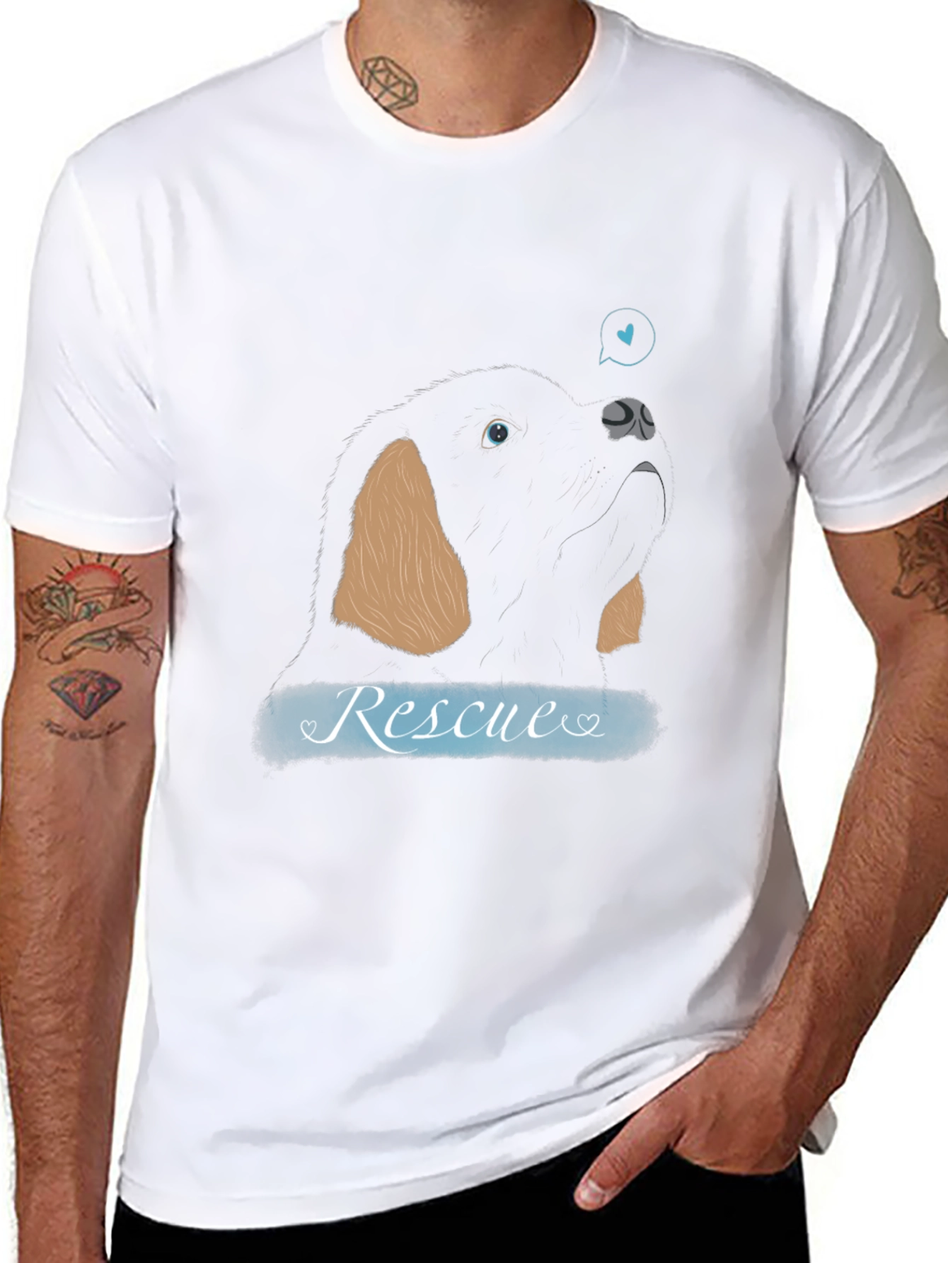 Rescue Dog Graphic Tee - Support Animal Adoption