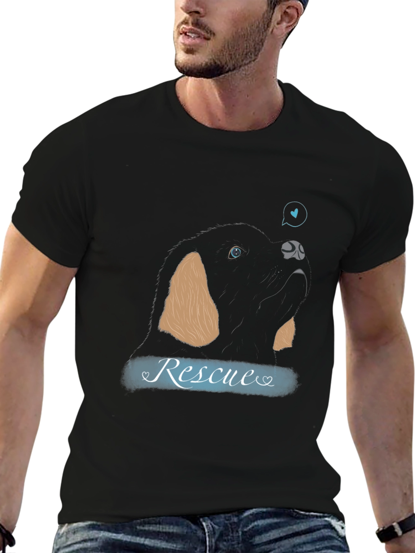 Rescue Dog Graphic Tee - Support Animal Adoption