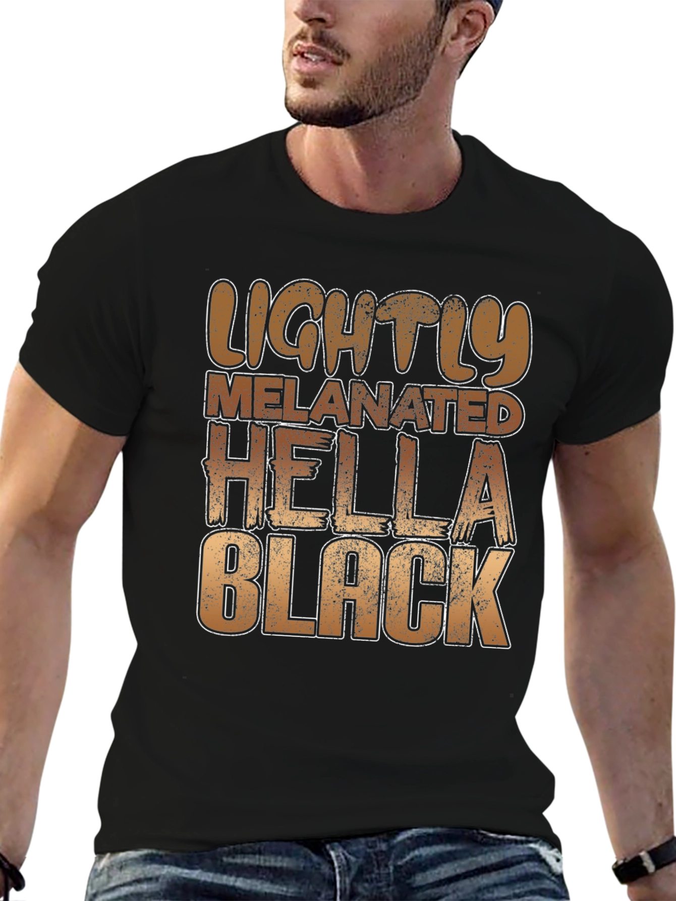 Lightly Melanated Hella Black Graphic Tee