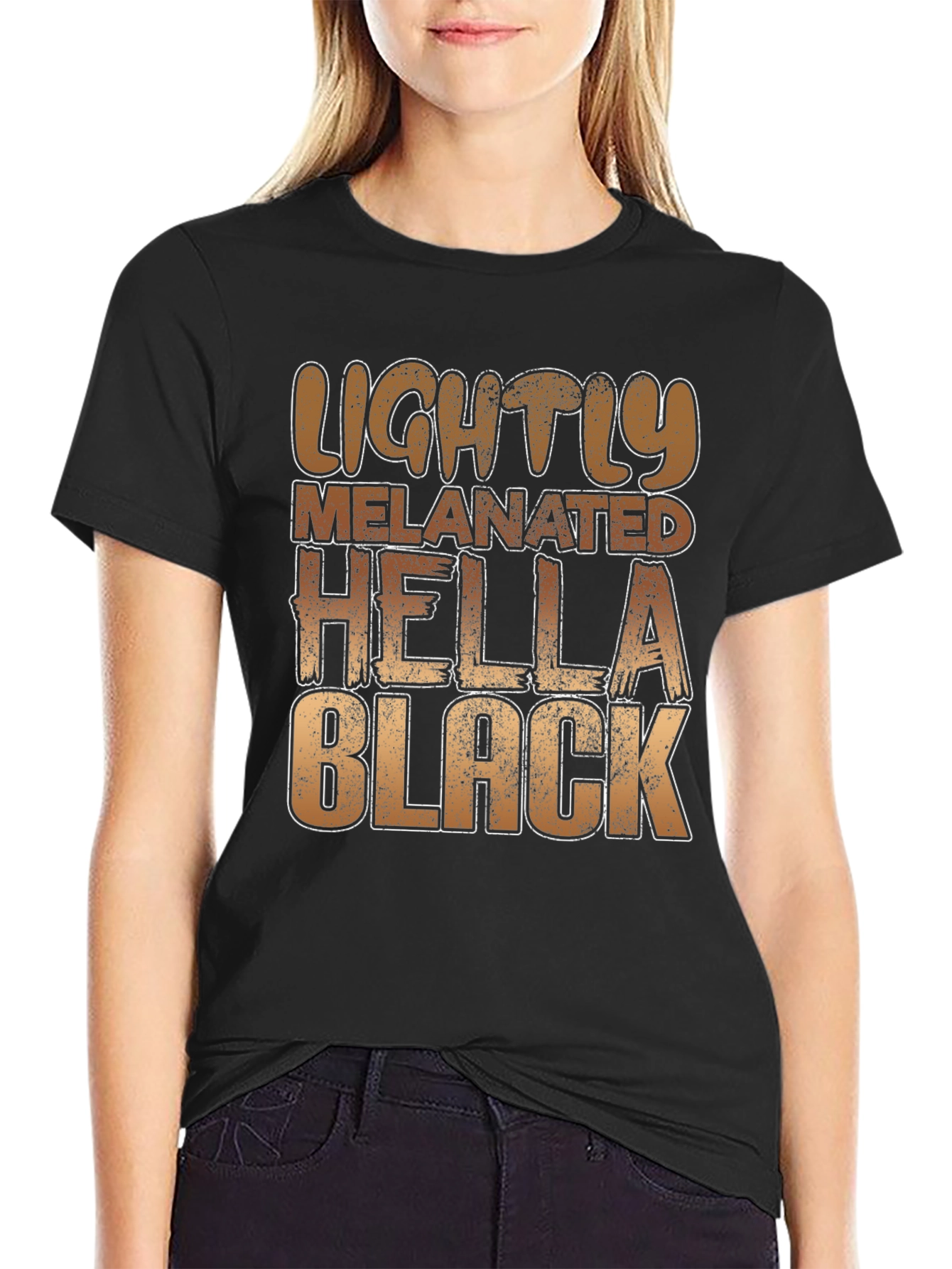 Lightly Melanated Hella Black Graphic Tee