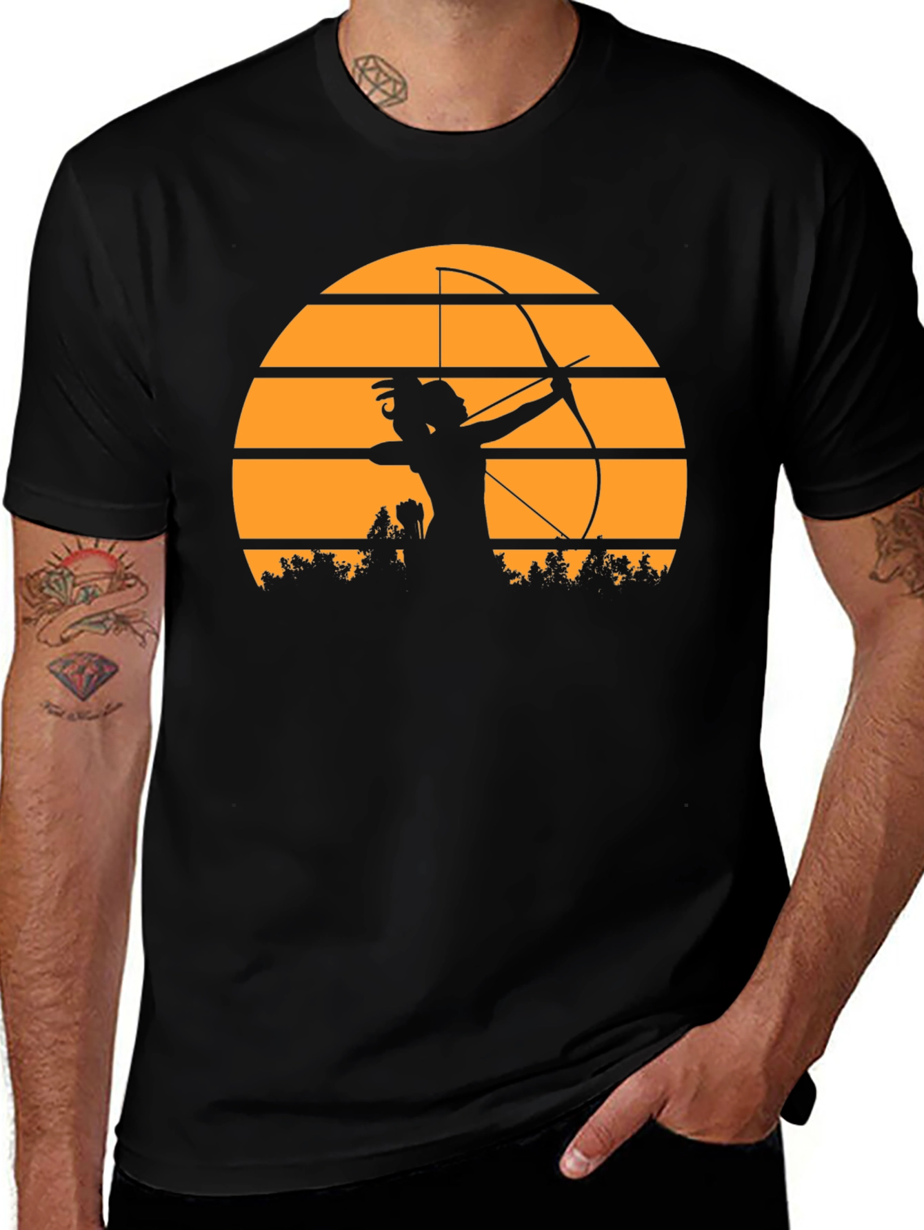 Archer Sunset Black T-Shirt