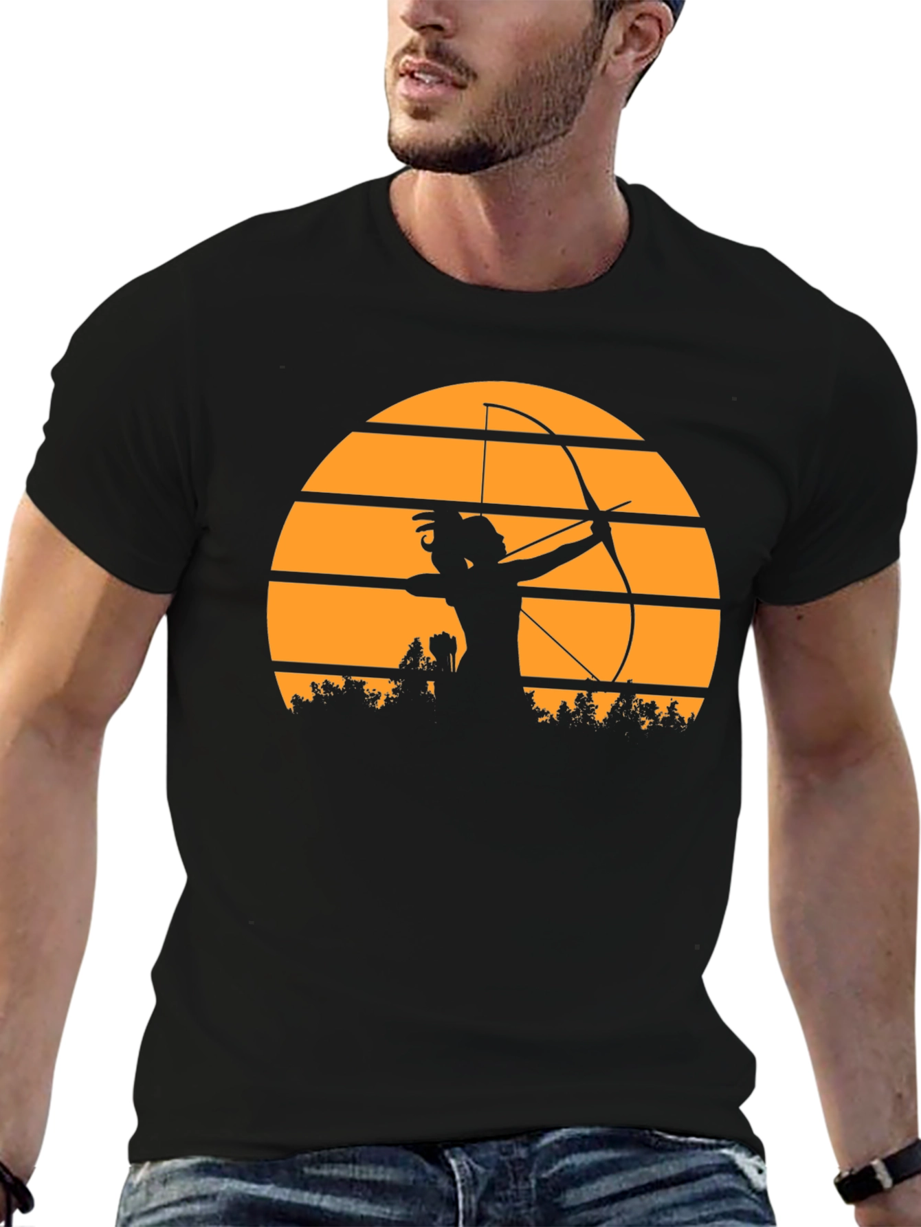 Archer Sunset Black T-Shirt