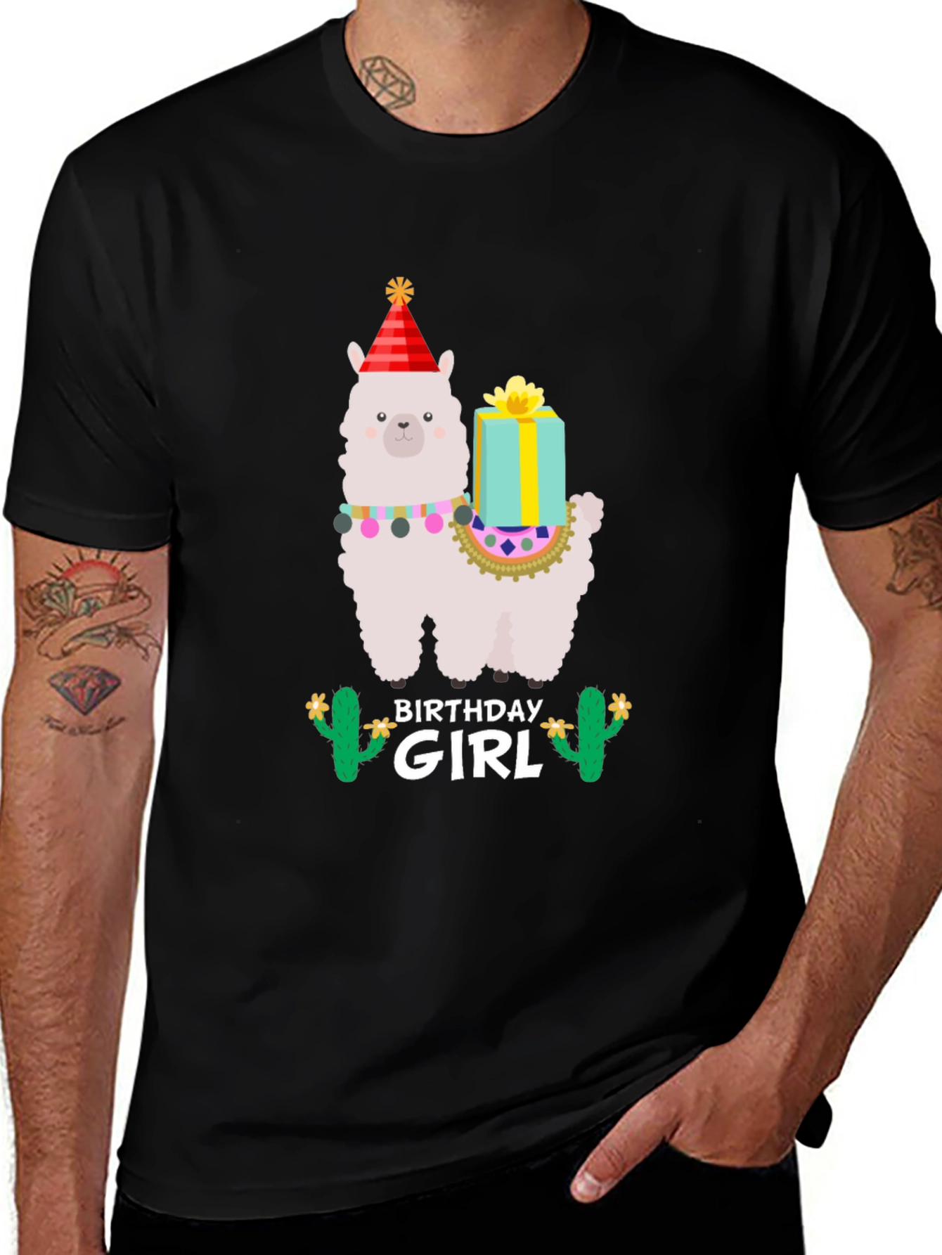 Birthday Girl Llama T-Shirt - Festive Celebration