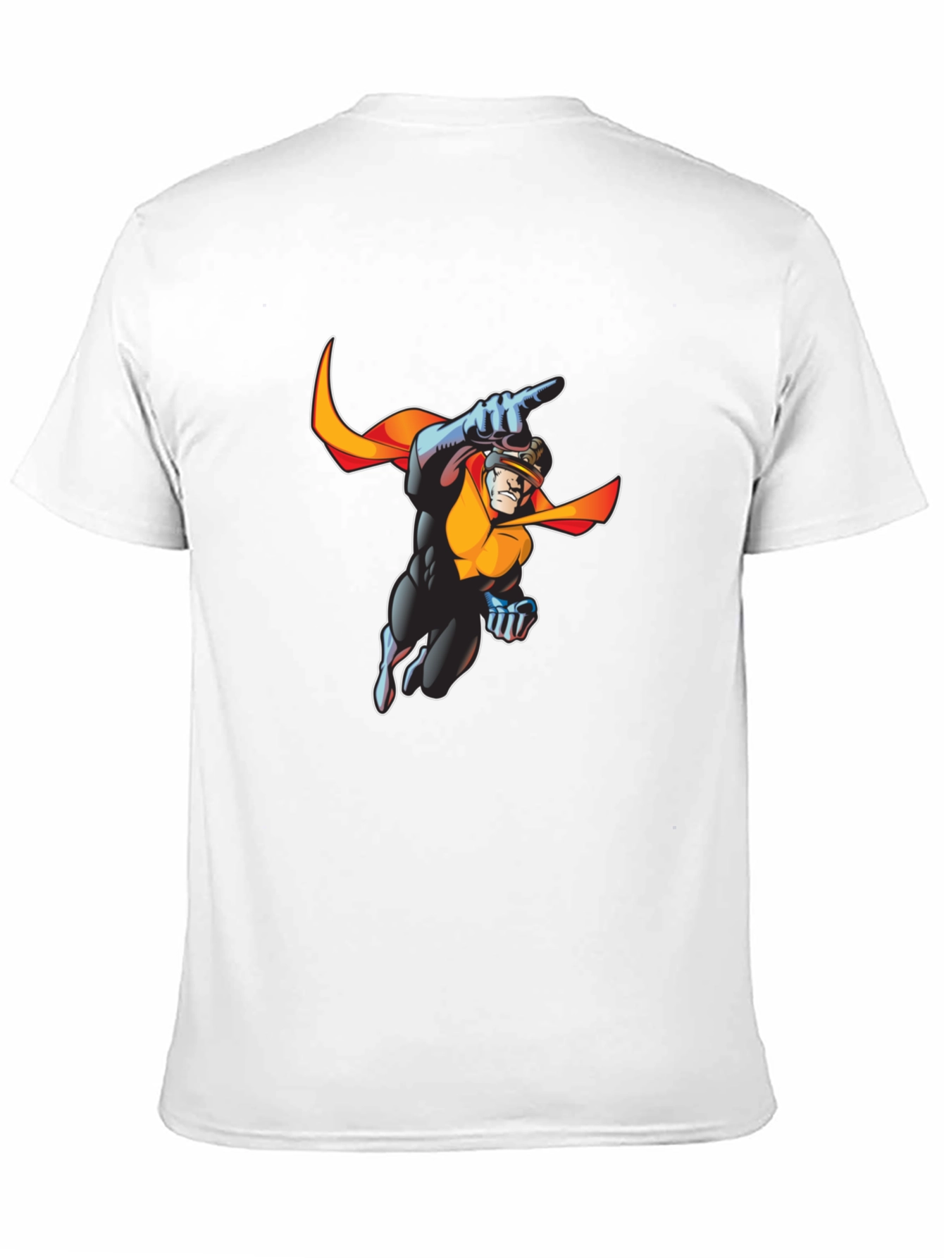 Retro Superhero Graphic Tee - Black Cotton T-Shirt