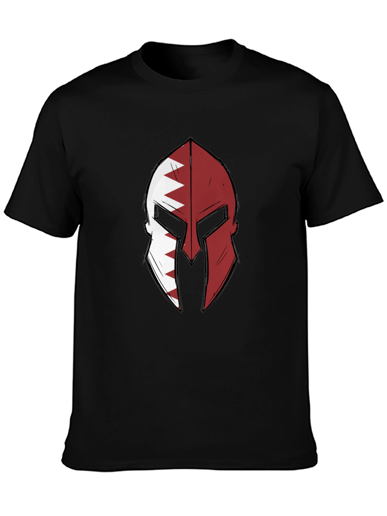 Spartan Helmet Qatar Flag T-Shirt - Graphic Tee