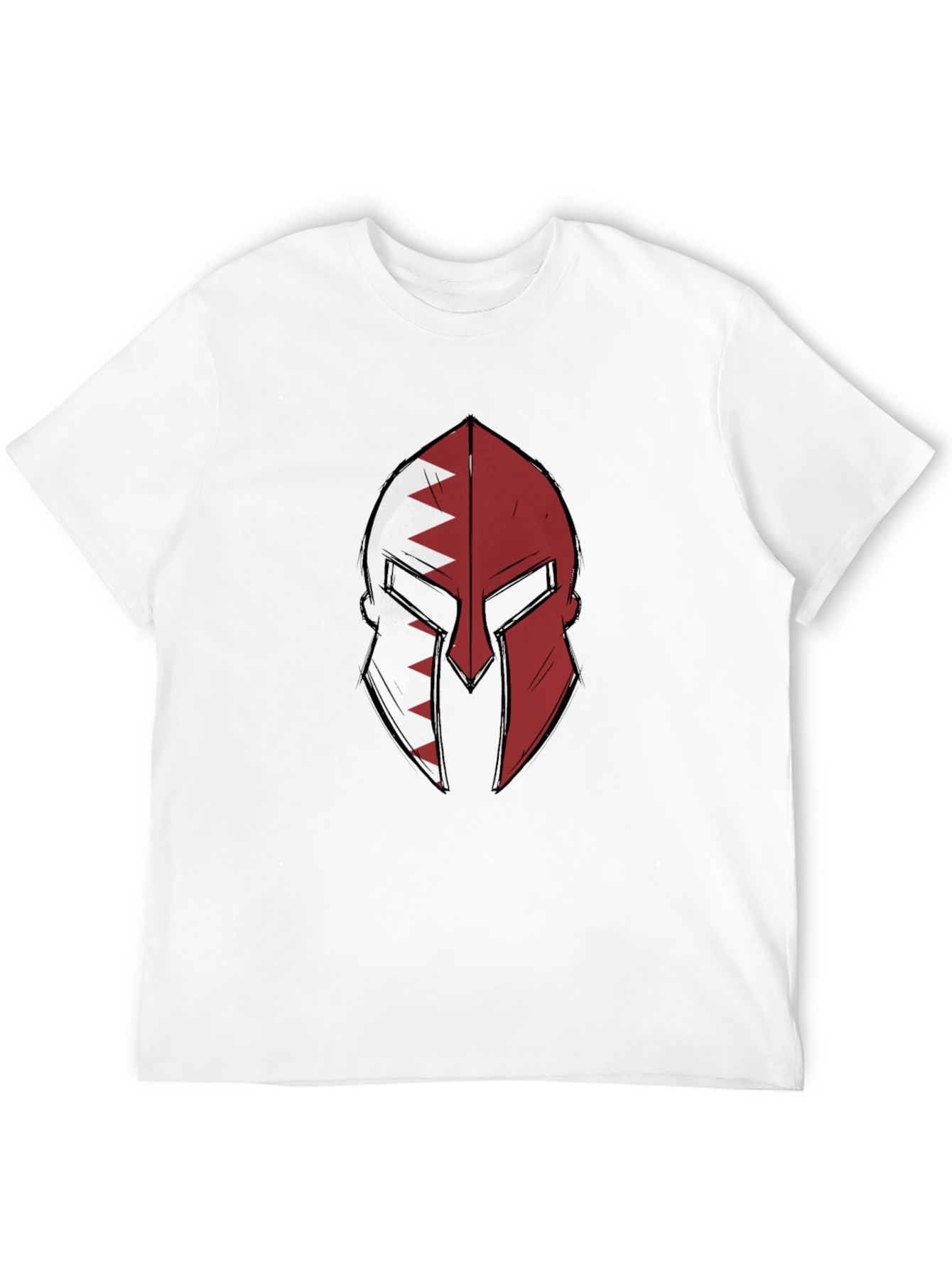 Spartan Helmet Qatar Flag T-Shirt - Graphic Tee
