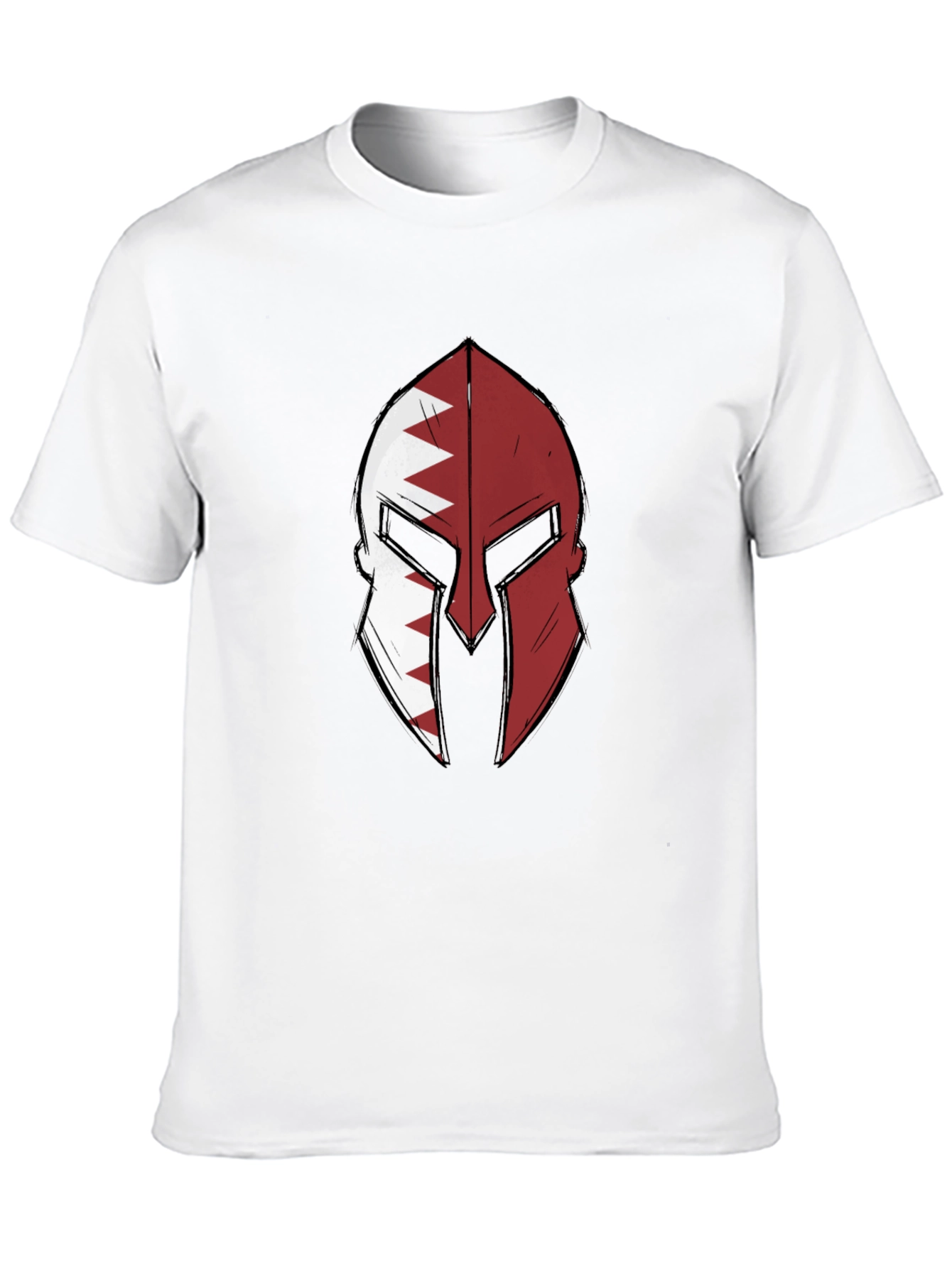 Spartan Helmet Qatar Flag T-Shirt - Graphic Tee