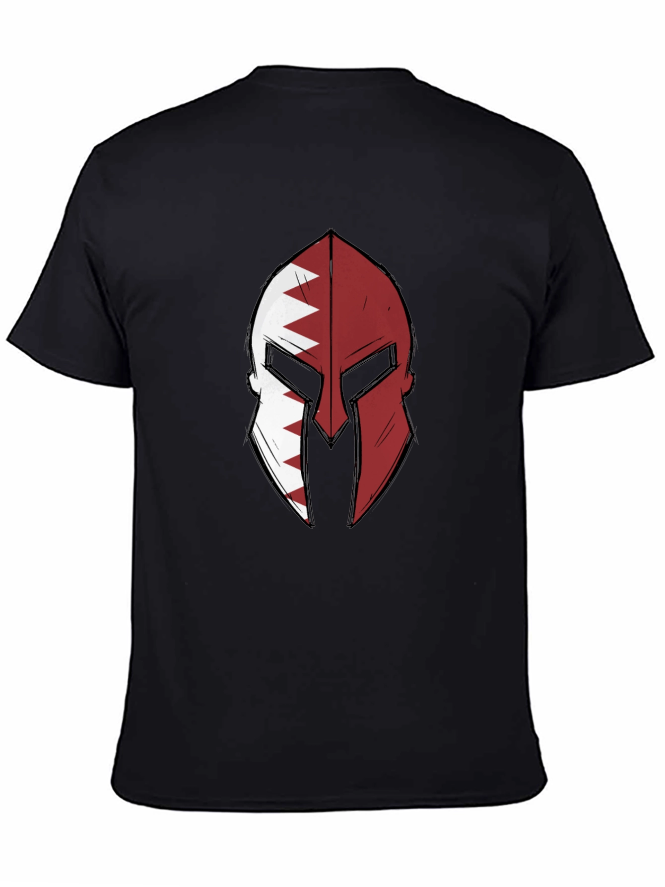 Spartan Helmet Qatar Flag T-Shirt - Graphic Tee