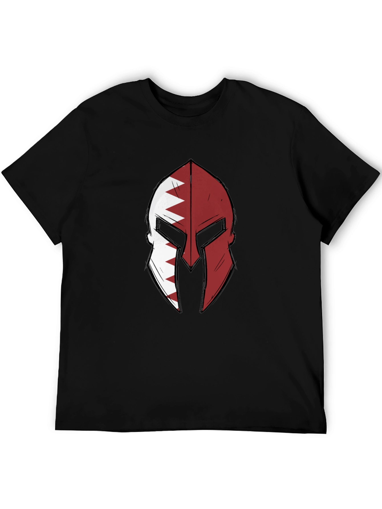 Spartan Helmet Qatar Flag T-Shirt - Graphic Tee