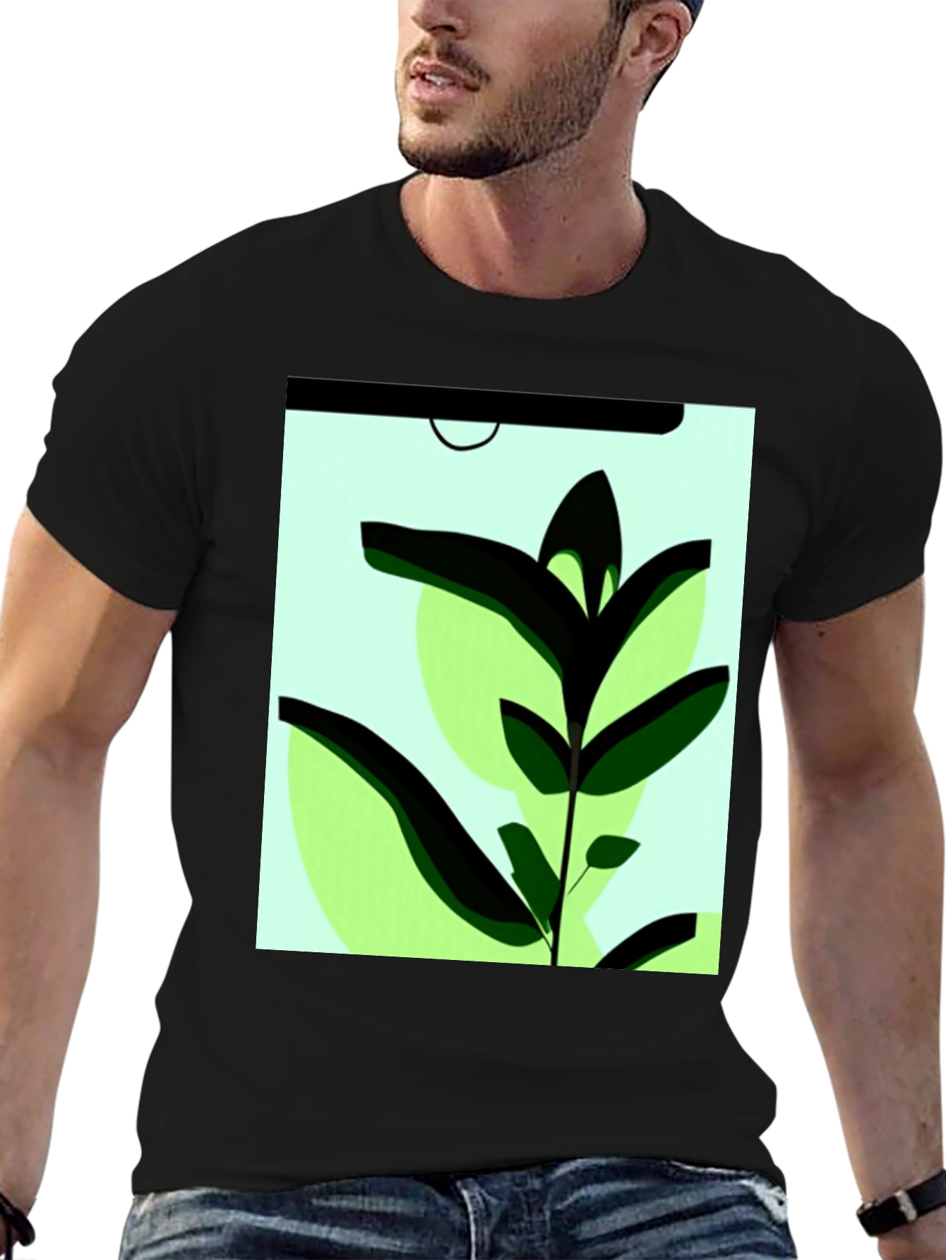 Botanical Graphic Tee - Modern Plant Art Shirt