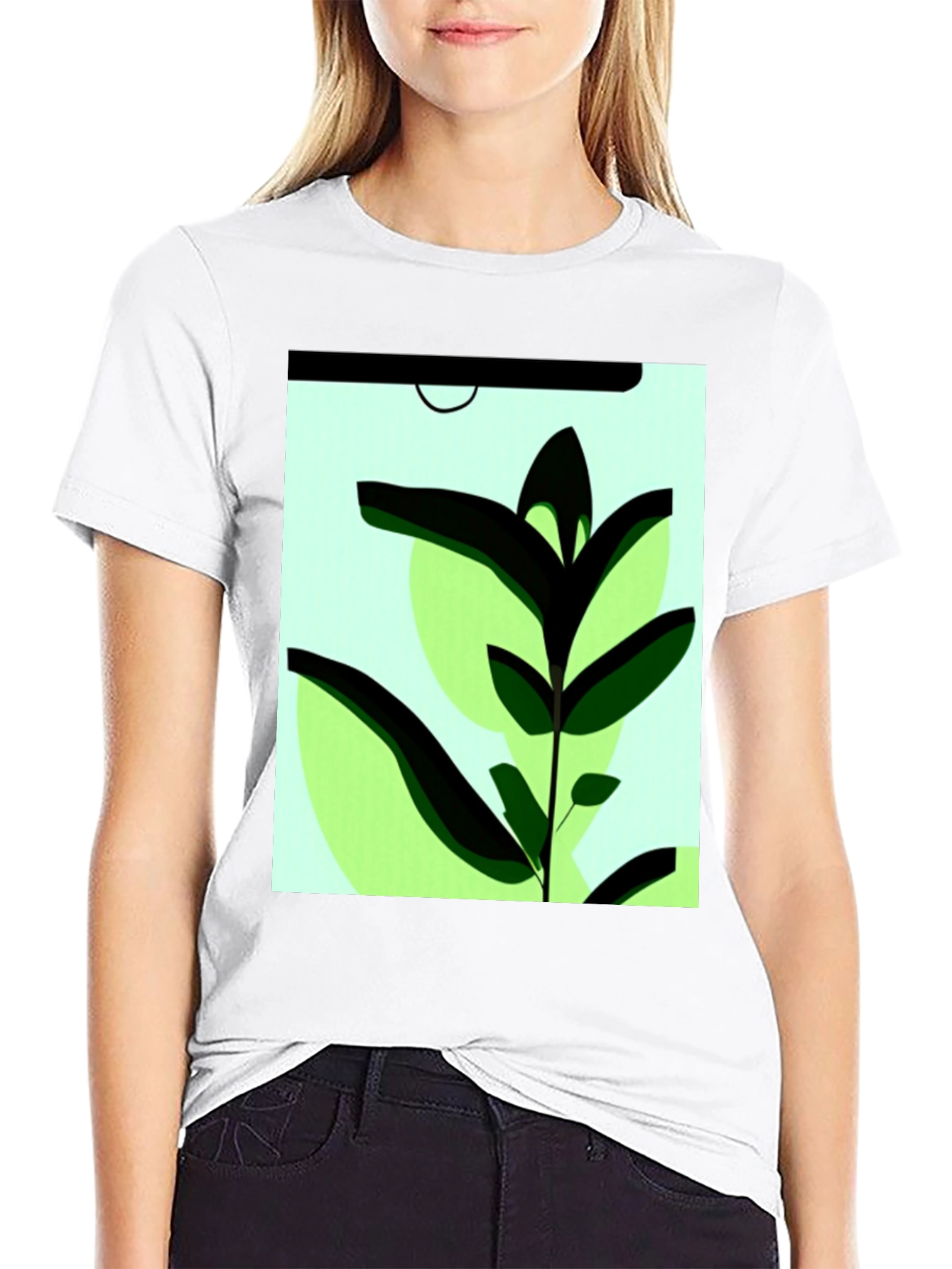 Botanical Graphic Tee - Modern Plant Art Shirt