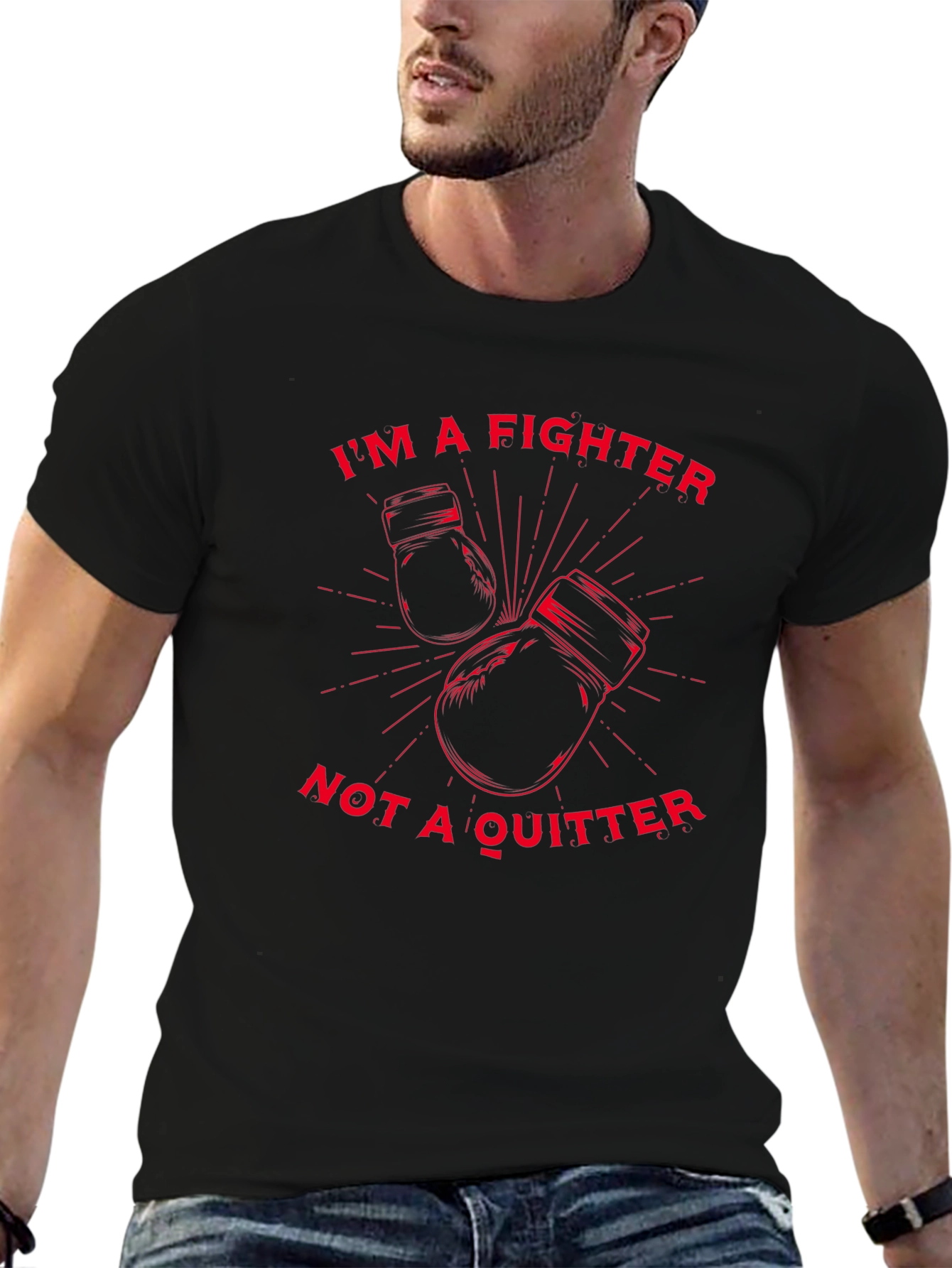 Fighter Graphic Tee - Motivational Boxing T-Shirt