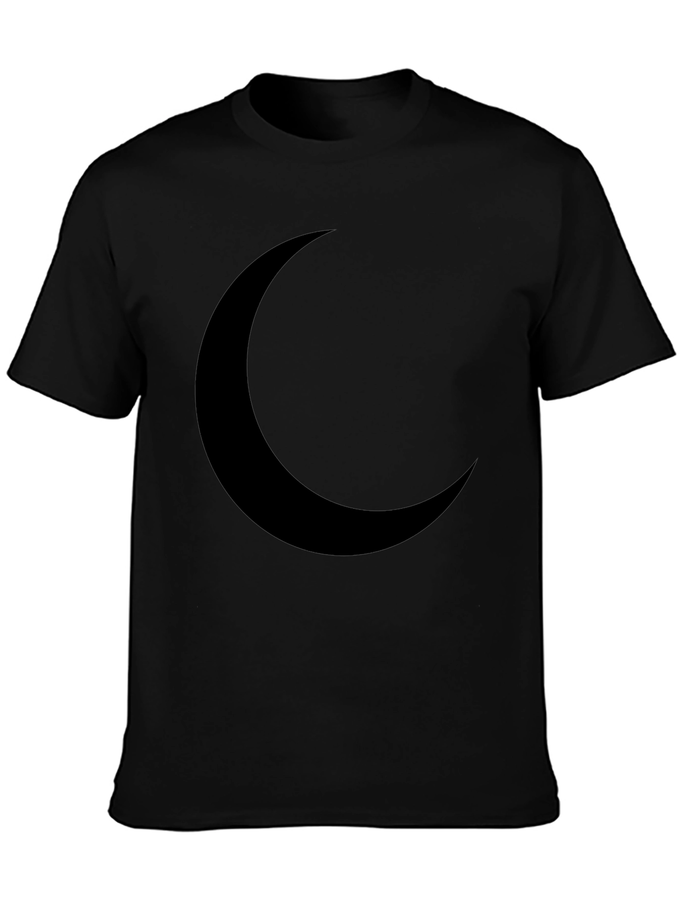 Crescent Moon Graphic T-Shirt - Black