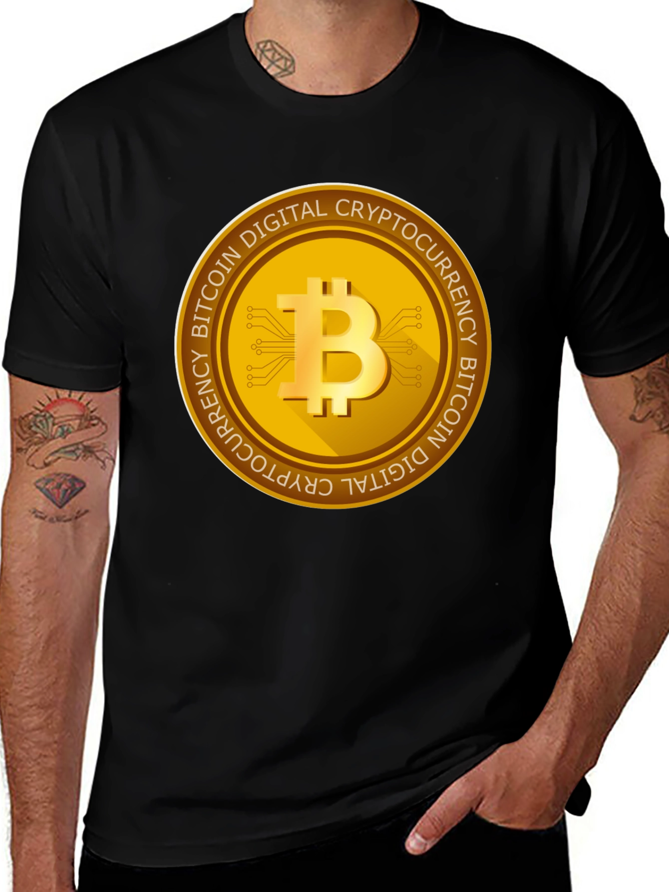 Bitcoin Cryptocurrency Graphic T-Shirt - Black
