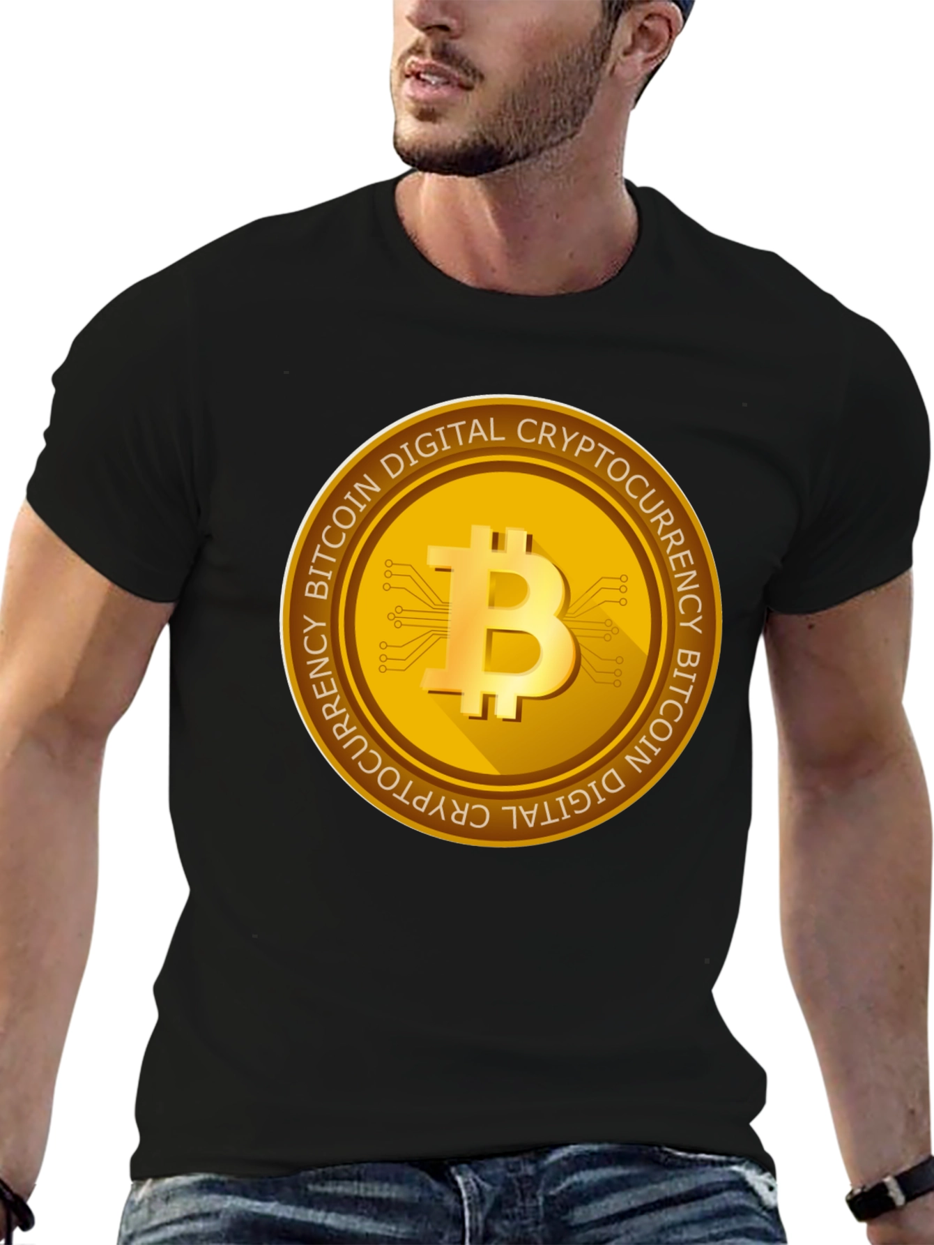 Bitcoin Cryptocurrency Graphic T-Shirt - Black