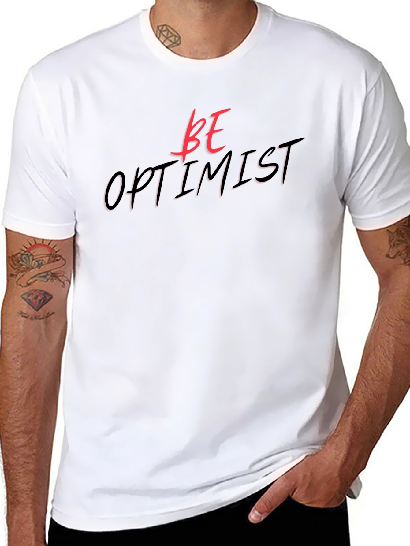 Be Optimist Black Graphic Tee - Positive Vibes